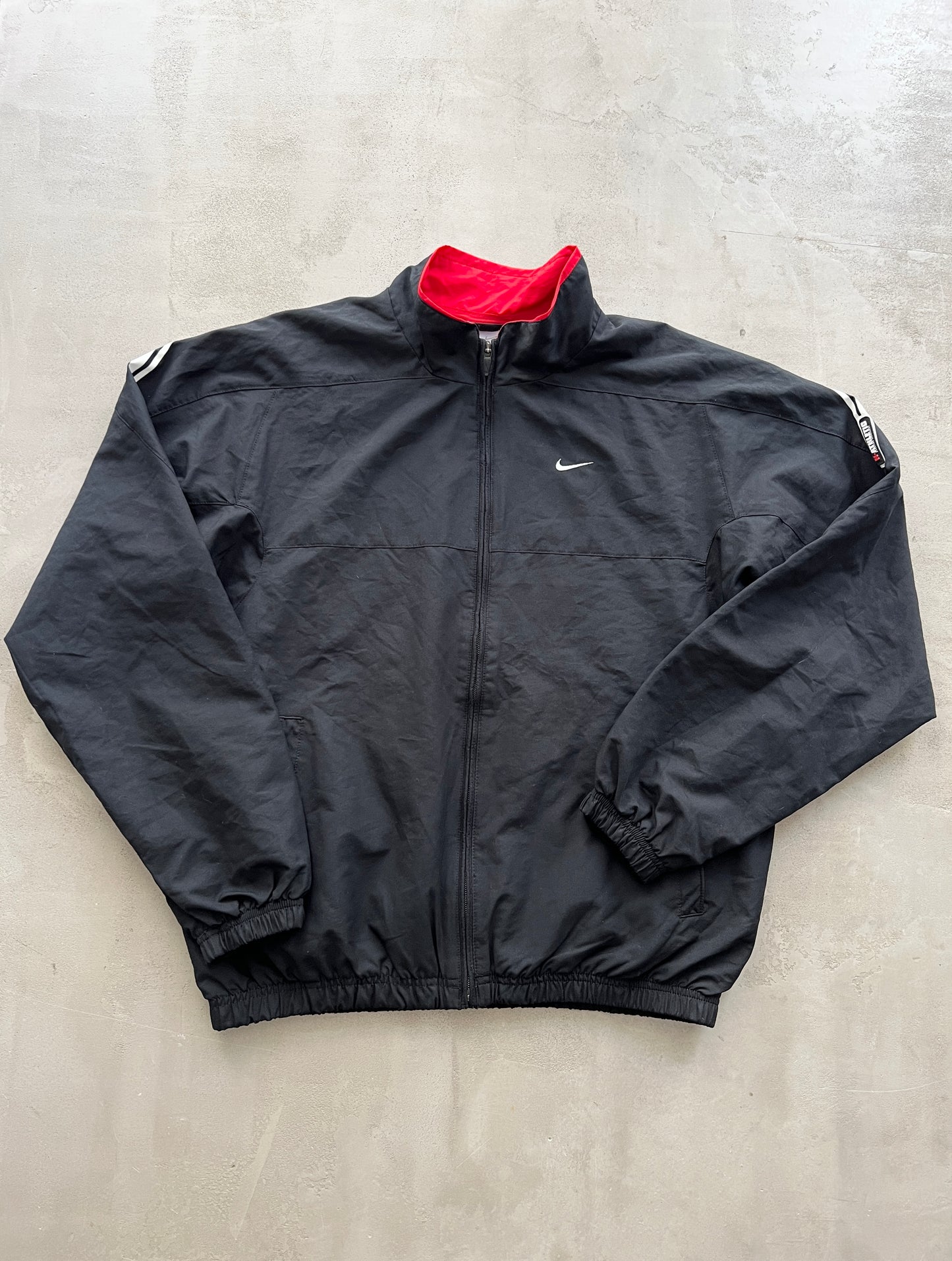 BLACK NIKE ATHLETIC TRACK JACKET - 2000S - L/M