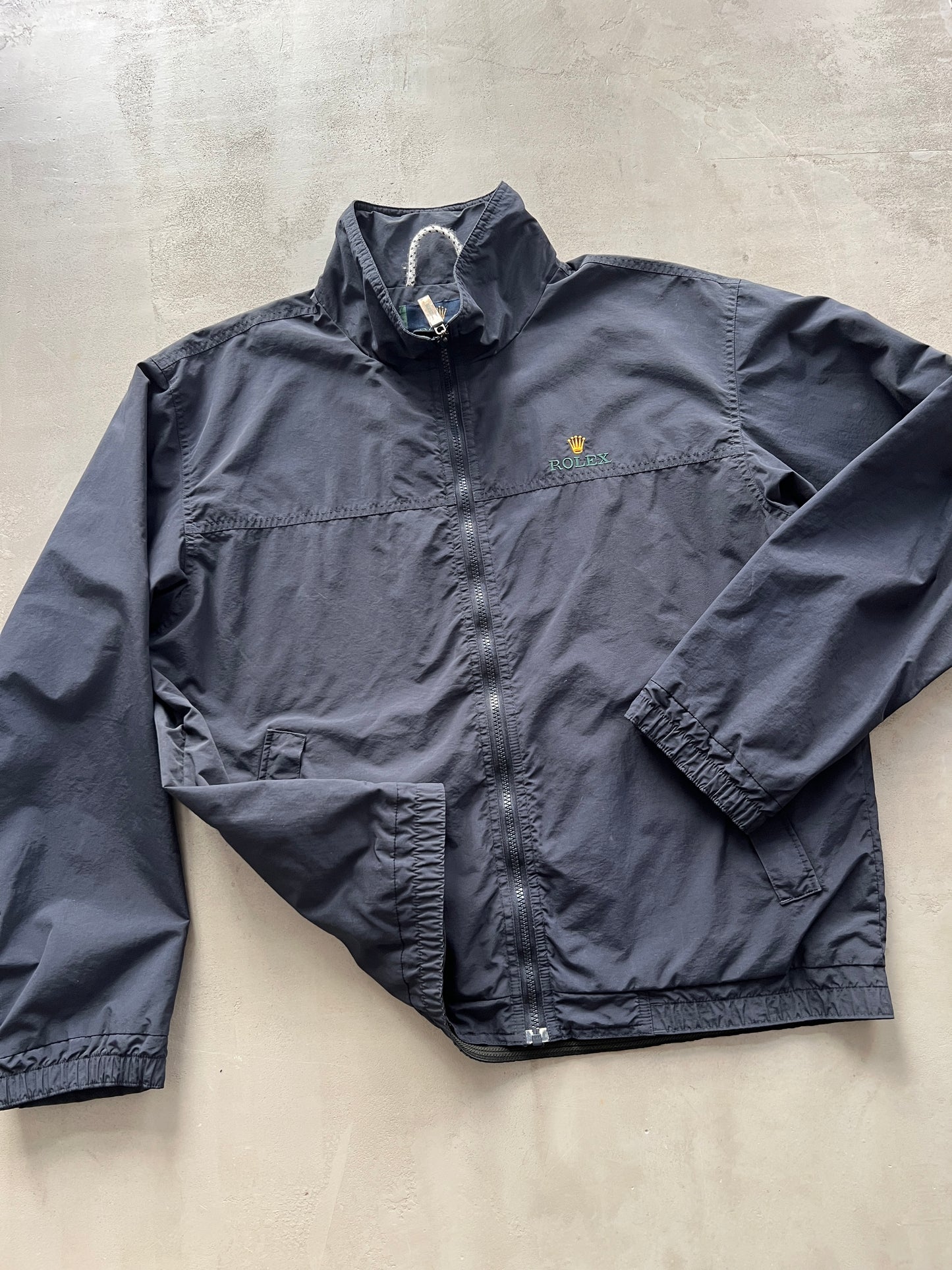 NAVY ROLEX YACHT JACKET - 1990S - L/XL