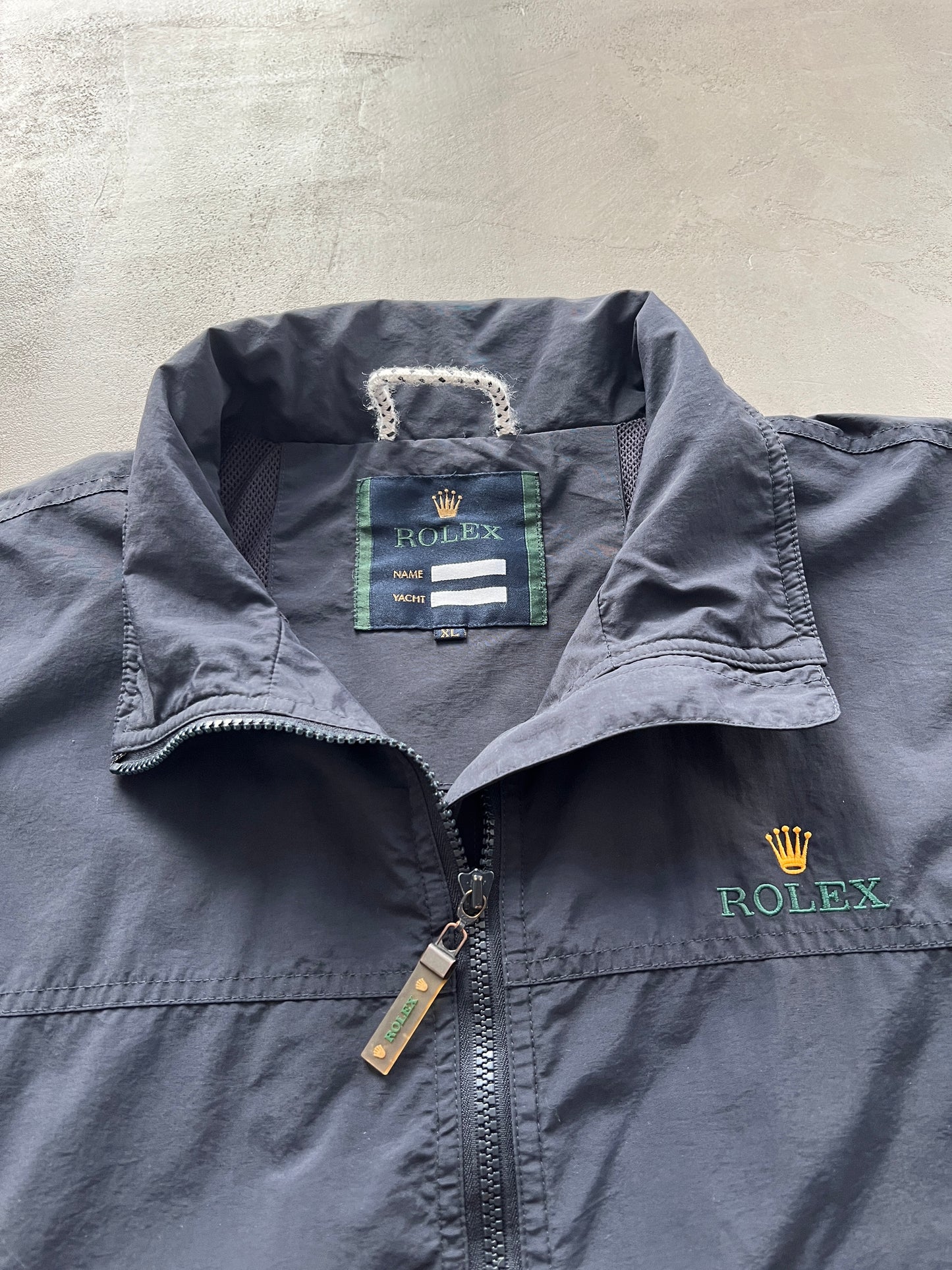 NAVY ROLEX YACHT JACKET - 1990S - L/XL