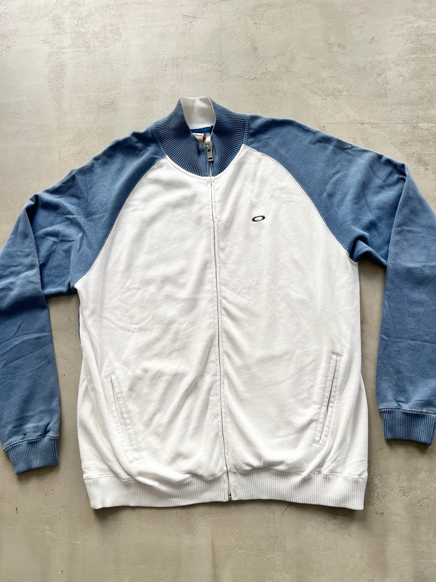 WHITE/BLUE OAKLEY JACKET - 1990S - XL/L