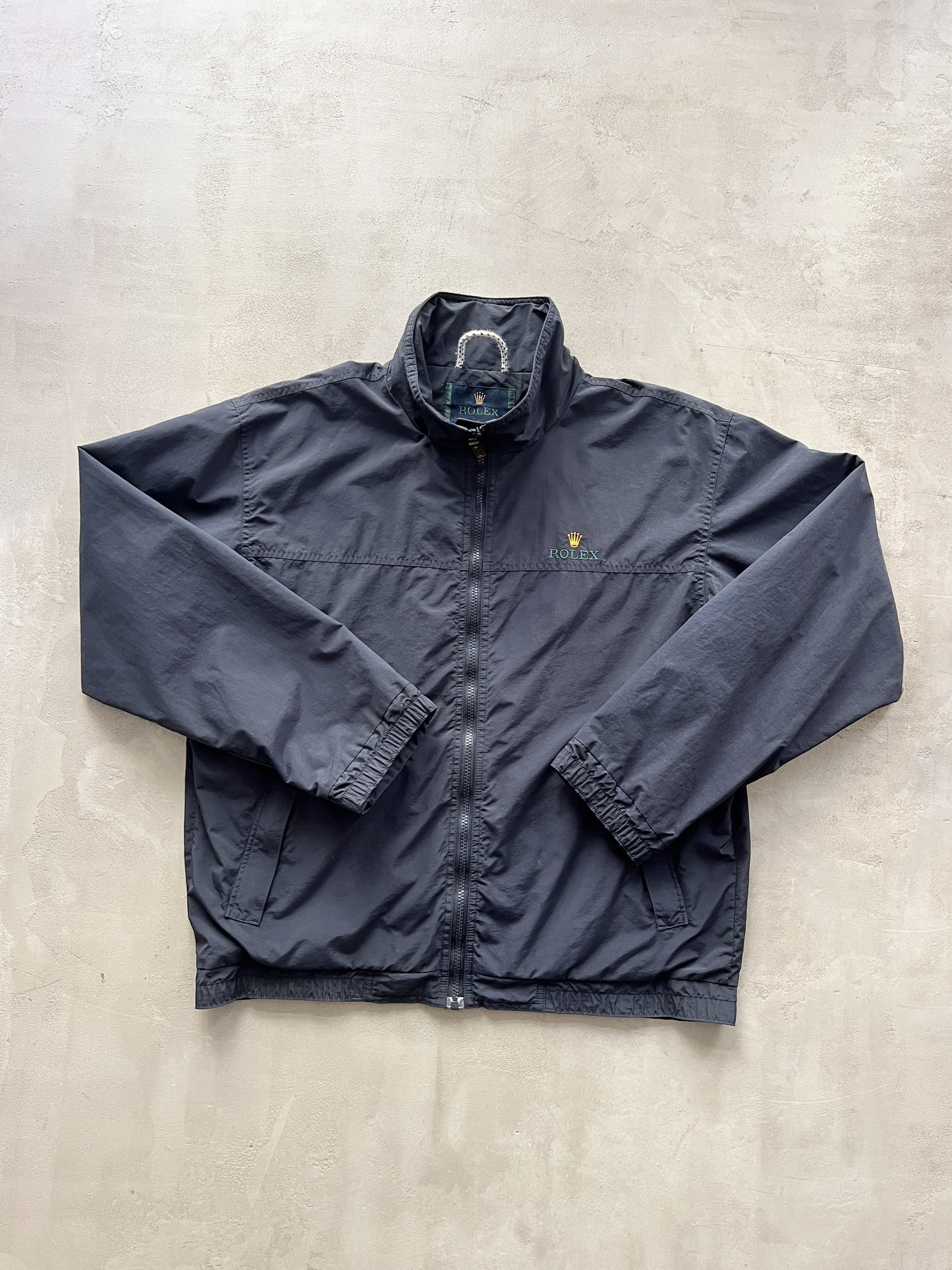 NAVY ROLEX YACHT JACKET - 1990S - L/XL