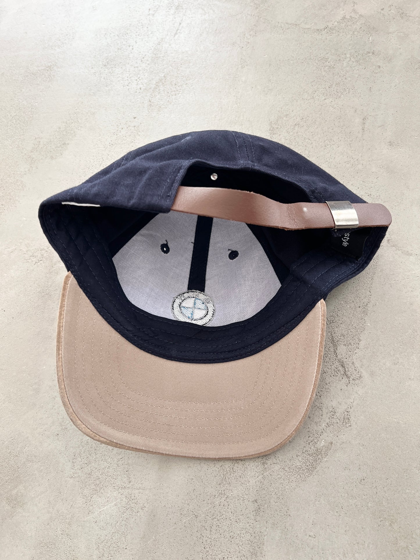 NAVY/BEIGE BMW CAP - 1990S