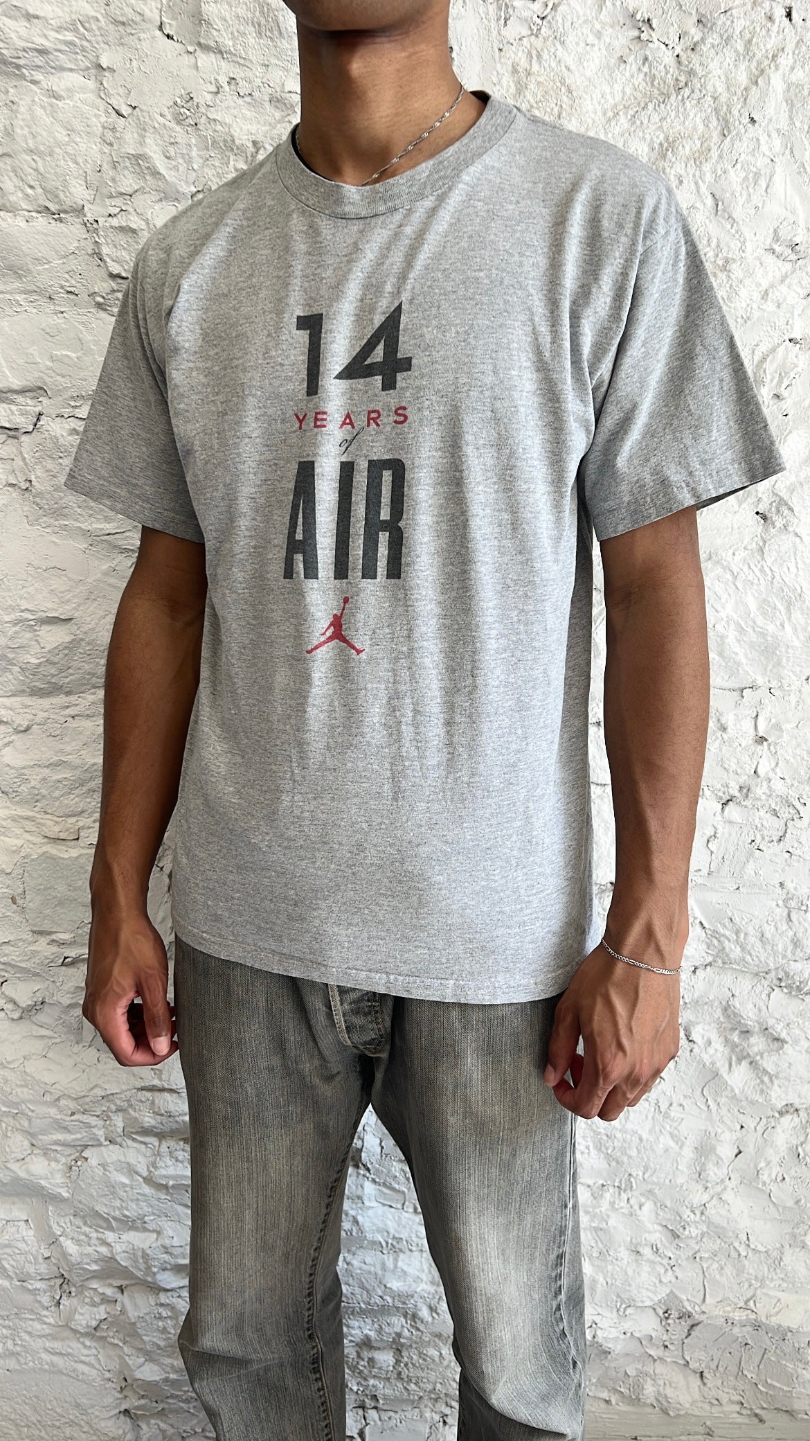 GREY AIR JORDAN TEE - 1990S - L