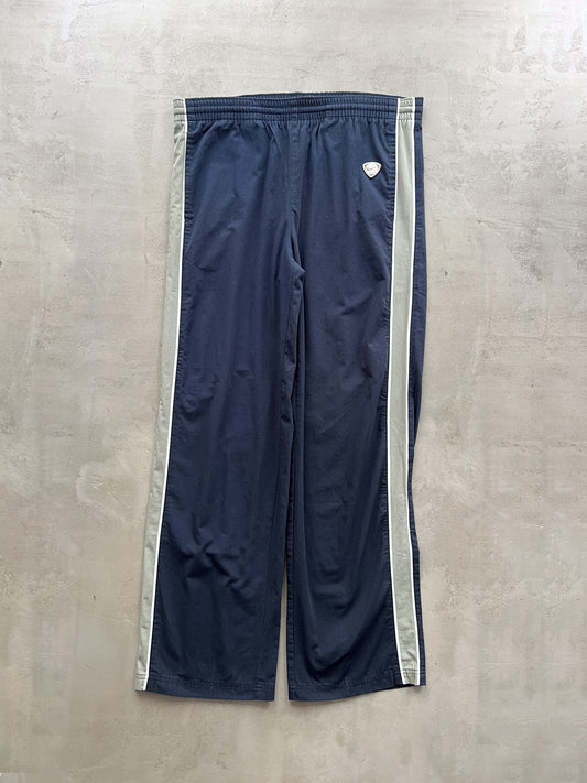 NAVY/GREEN NIKE TRACK PANTS - 2000S - L