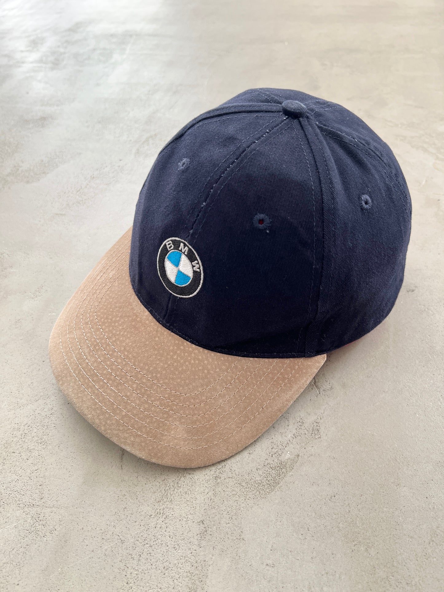 NAVY/BEIGE BMW CAP - 1990S