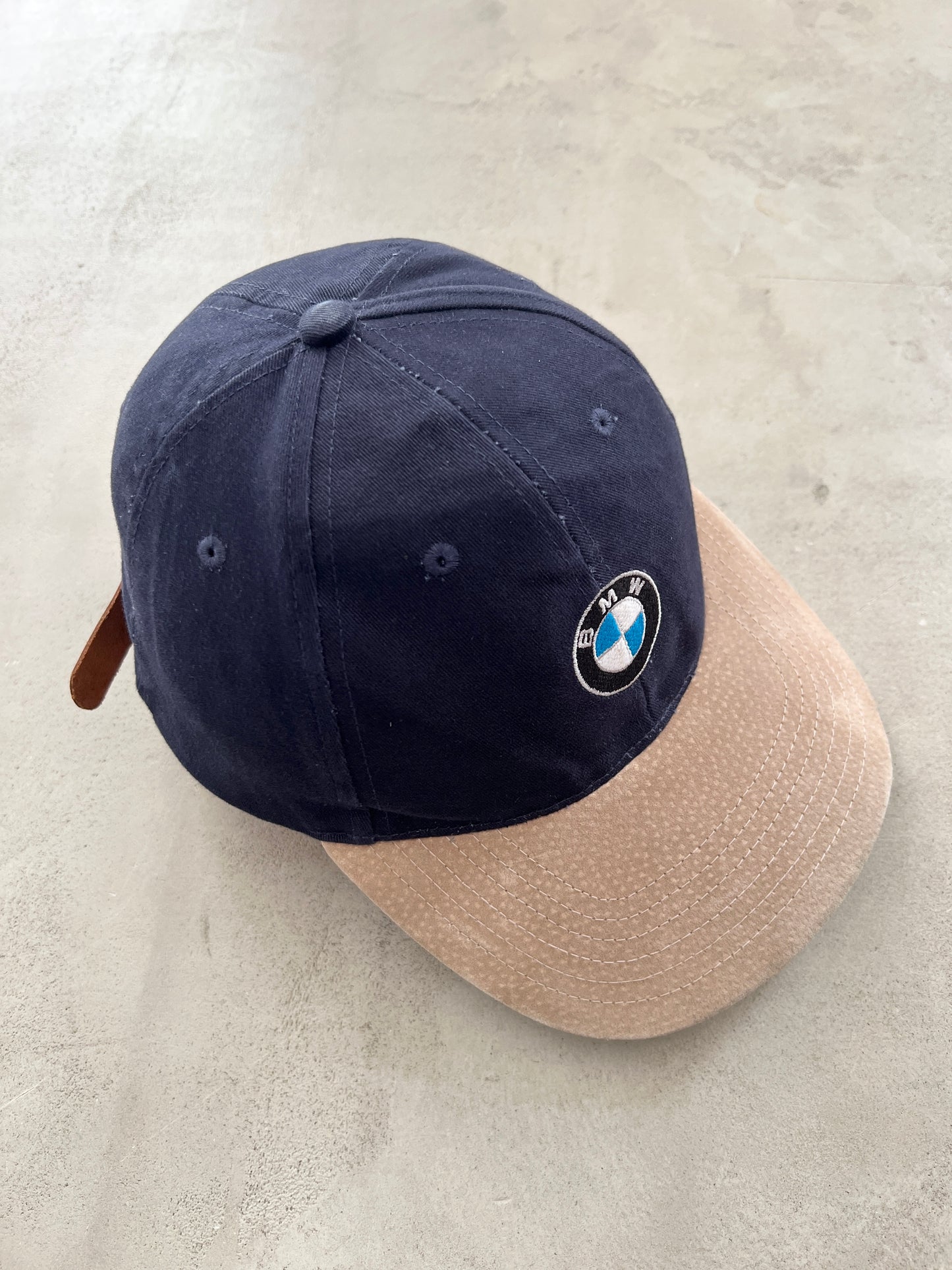 NAVY/BEIGE BMW CAP - 1990S