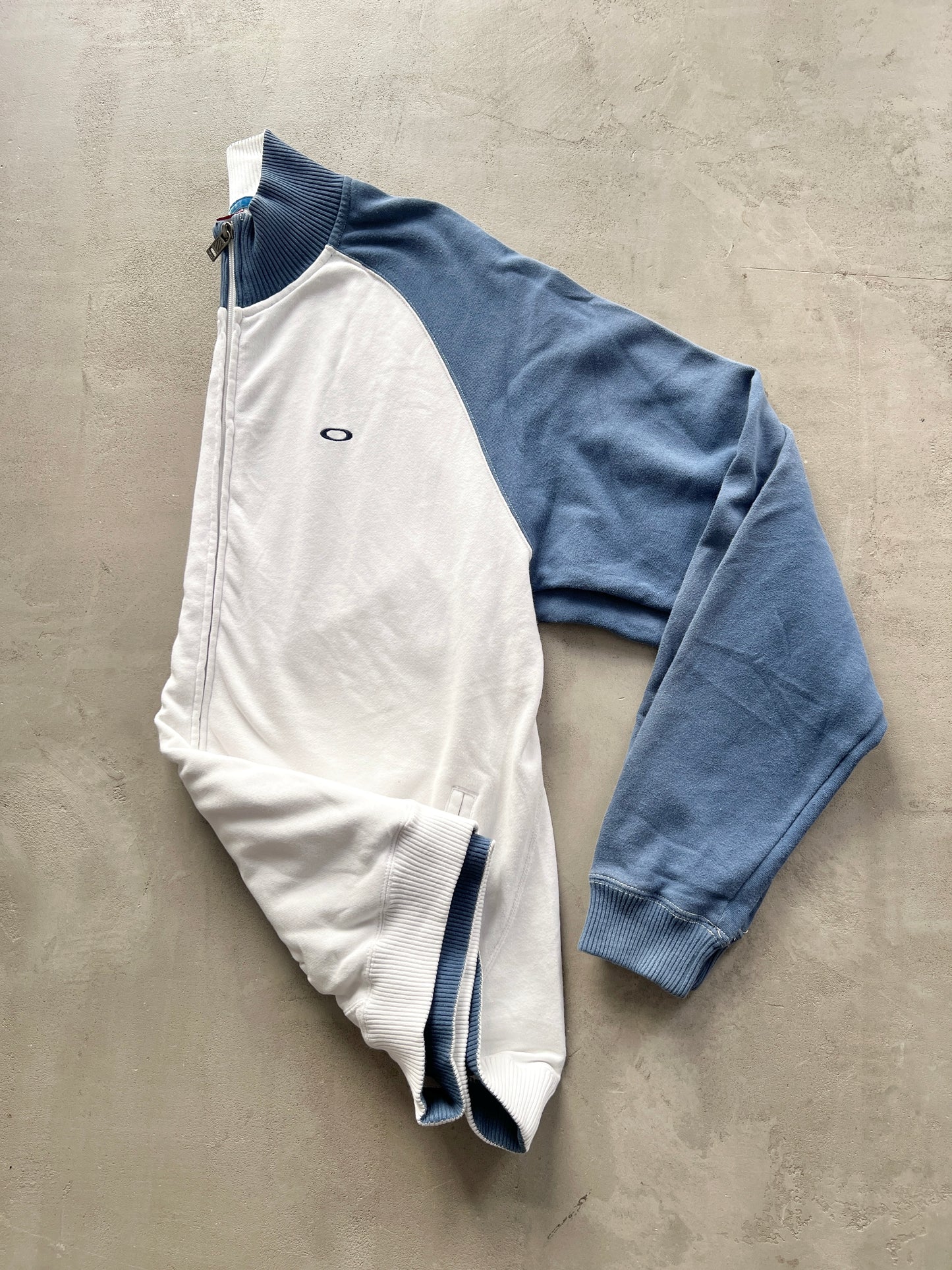 WHITE/BLUE OAKLEY JACKET - 1990S - XL/L