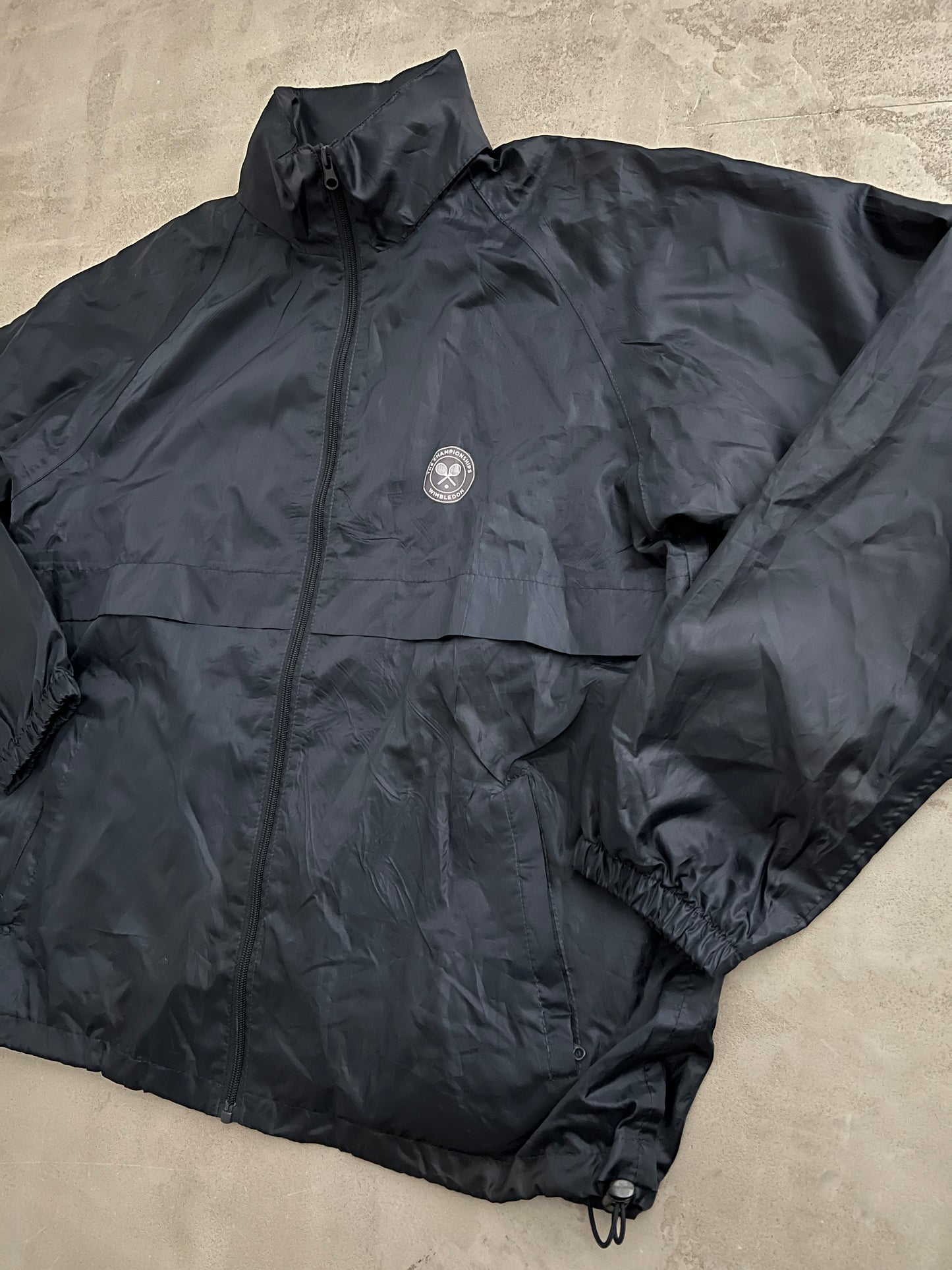 NAVY WIMBLEDON TENNIS RAIN JACKET - 2000S - L