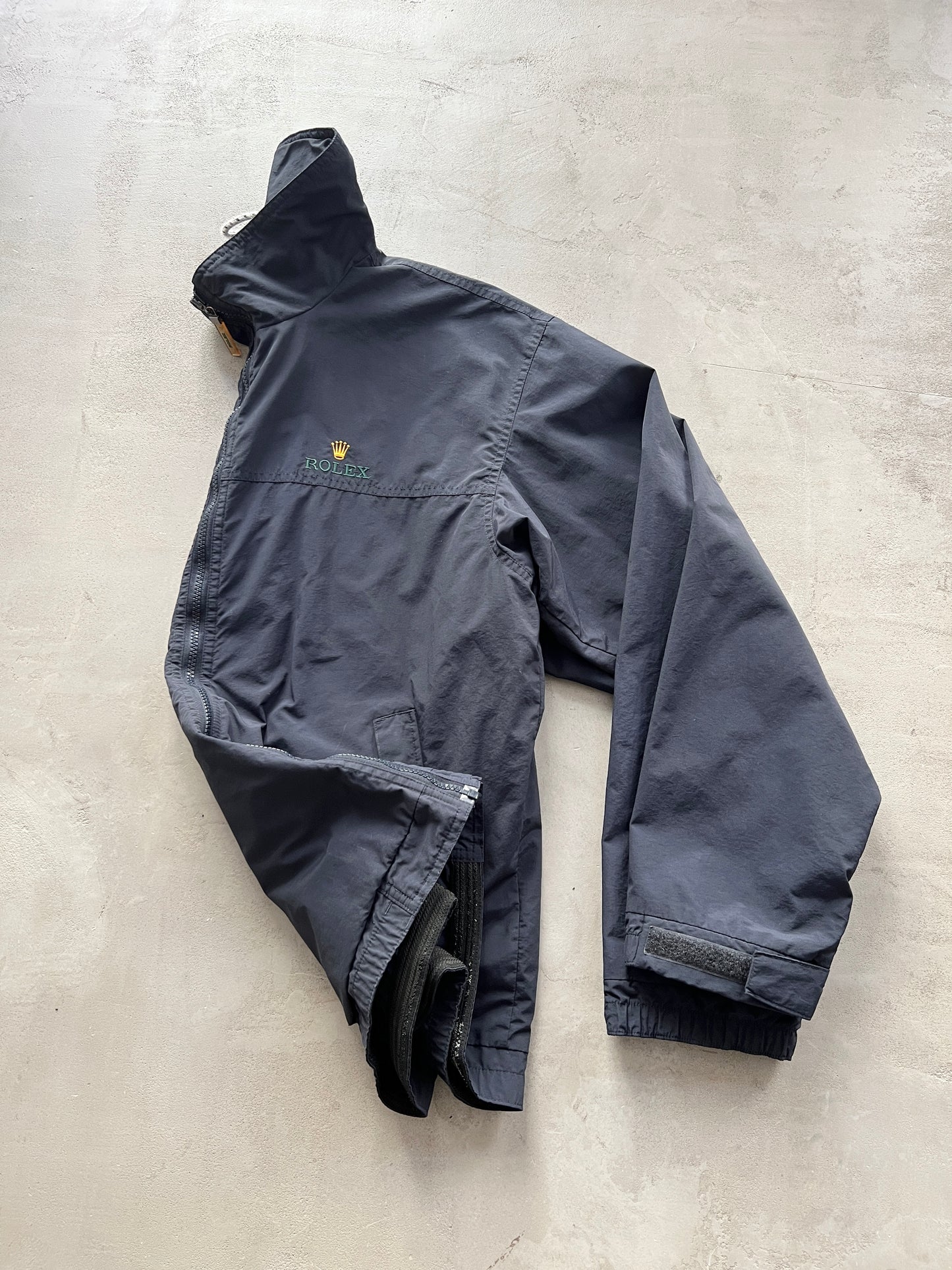 NAVY ROLEX YACHT JACKET - 1990S - L/XL