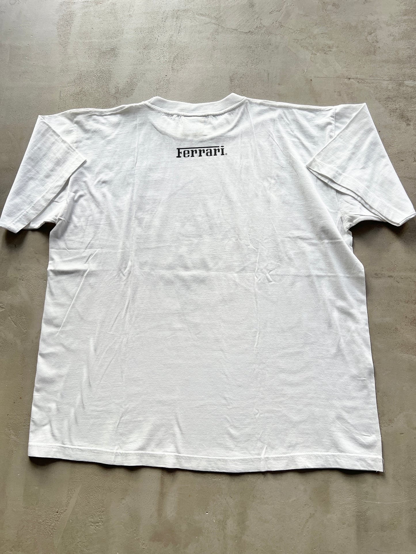 WHITE FERRARI TEE - 1990S - XL