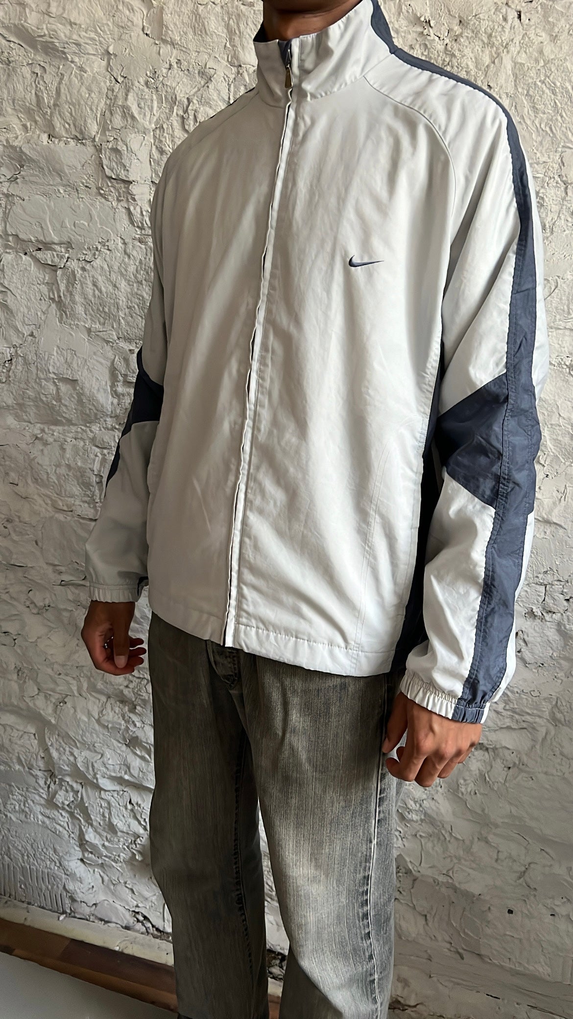 GREY NIKE TRACK JACKET - 2000S - L