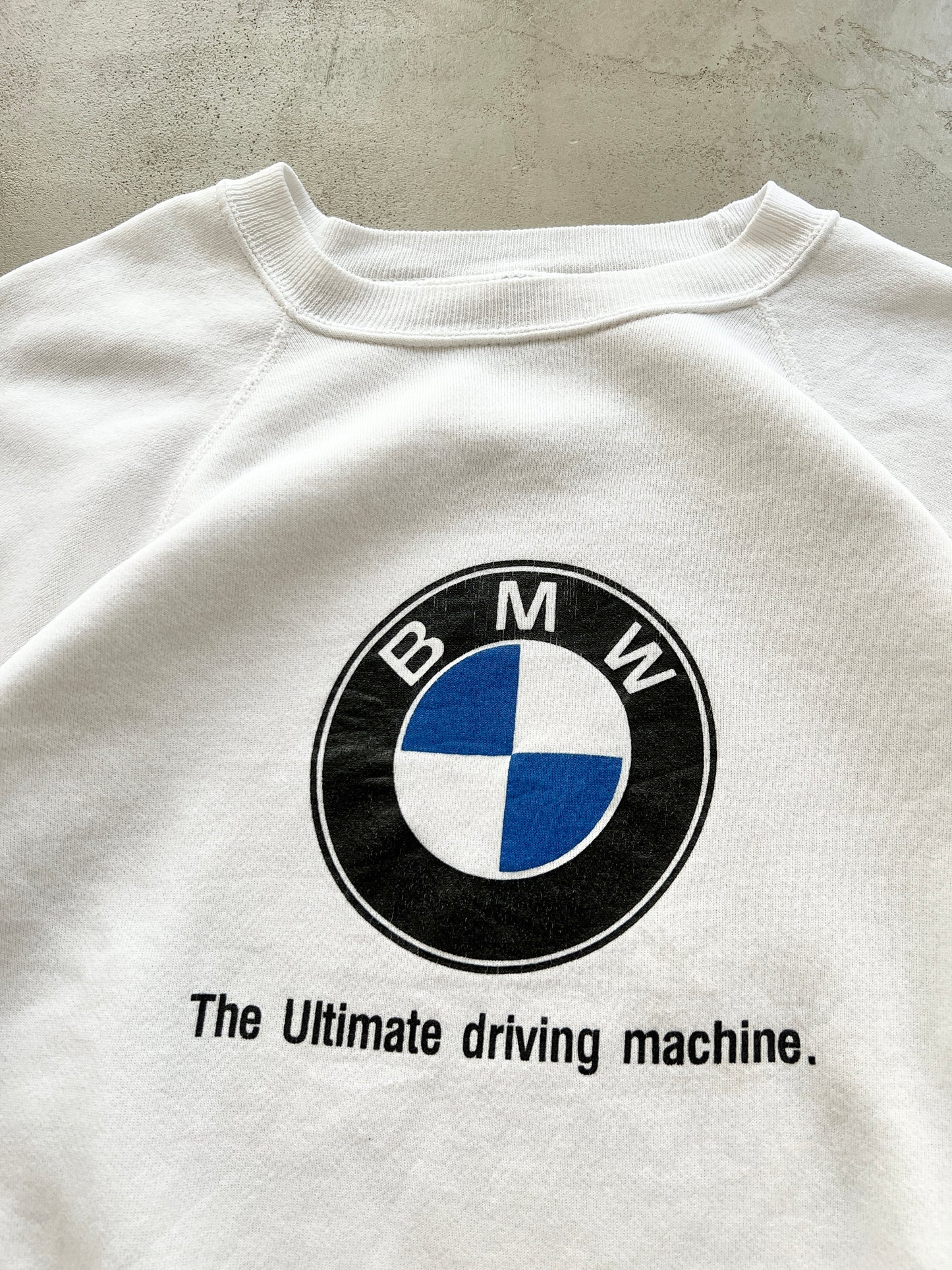 WHITE BMW SWEATER - 1990S - M/L