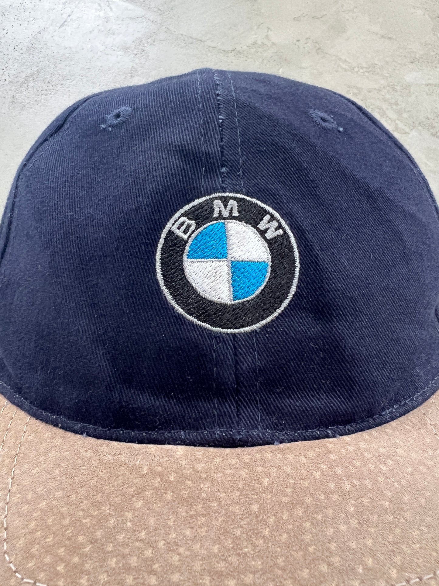 NAVY/BEIGE BMW CAP - 1990S