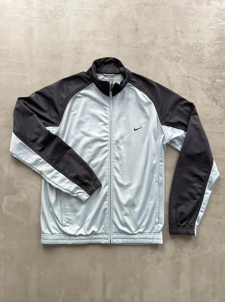 BABY BLUE NIKE TRACK JACKET - 2000S - L