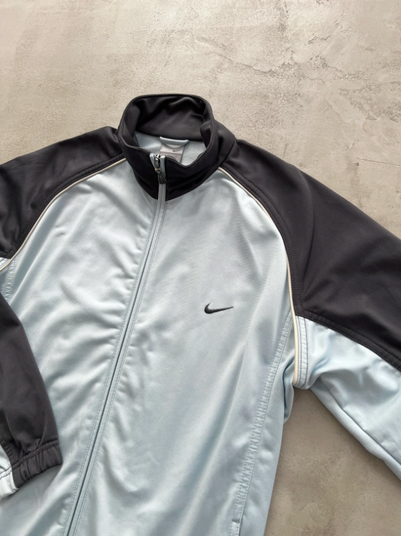 BABY BLUE NIKE TRACK JACKET - 2000S - L