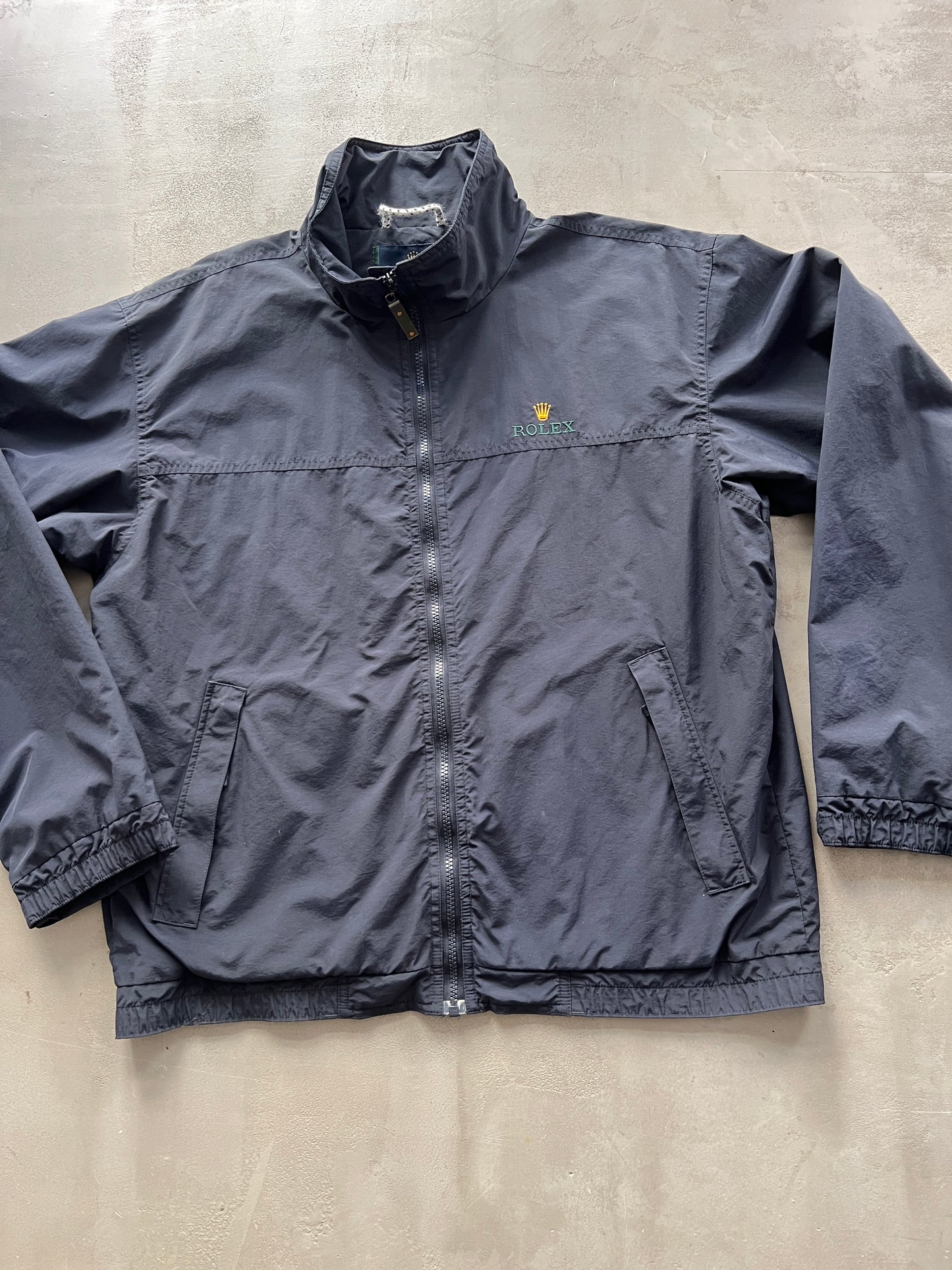 NAVY ROLEX YACHT JACKET - 1990S - L/XL