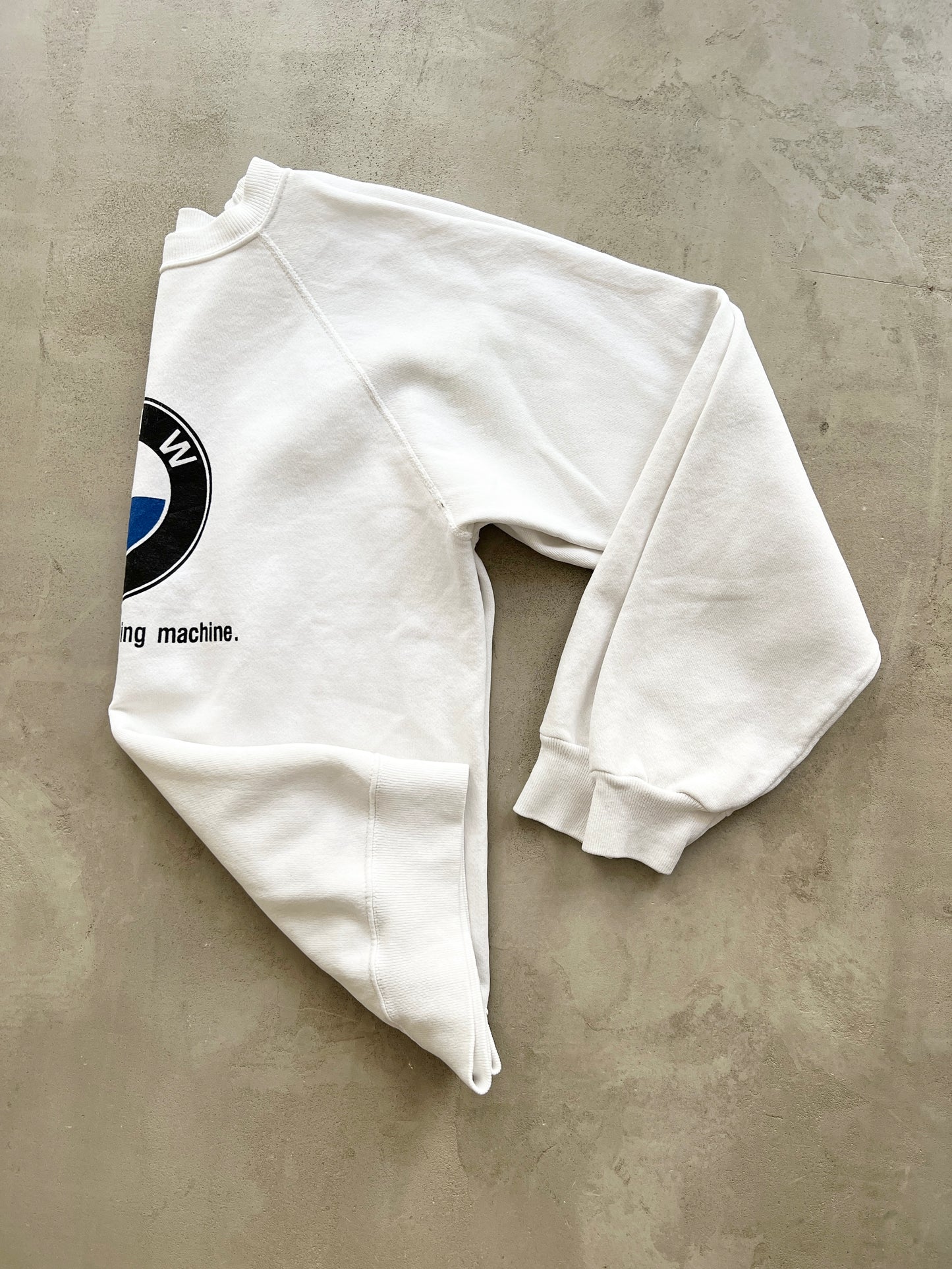 WHITE BMW SWEATER - 1990S - M/L