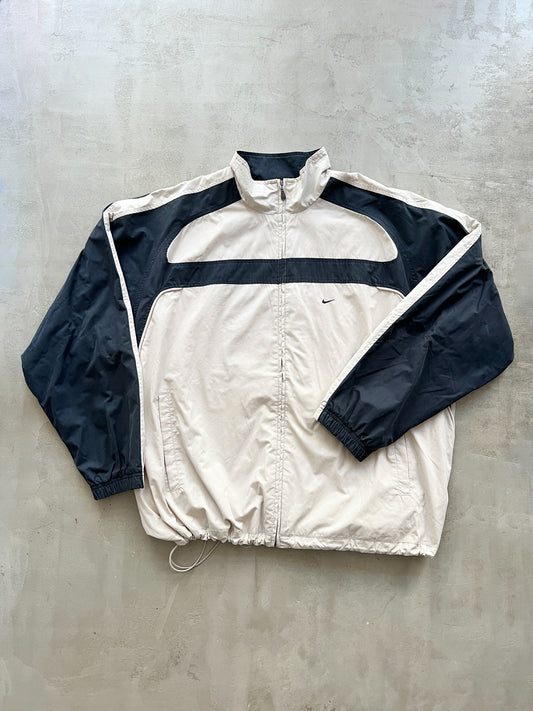 LIGHT BEIGE NIKE TRACK JACKET - XL - 2000S