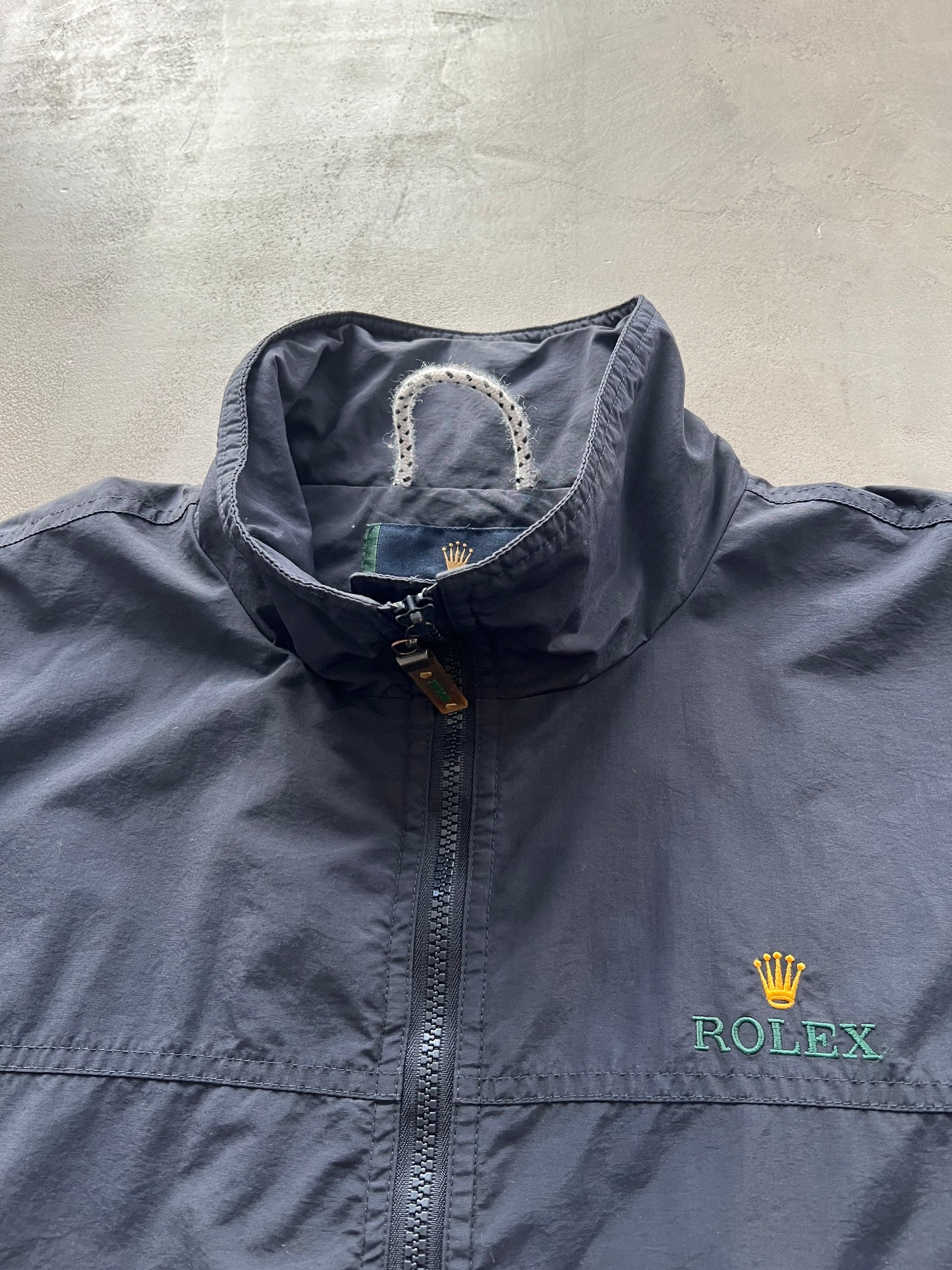 NAVY ROLEX YACHT JACKET - 1990S - L/XL