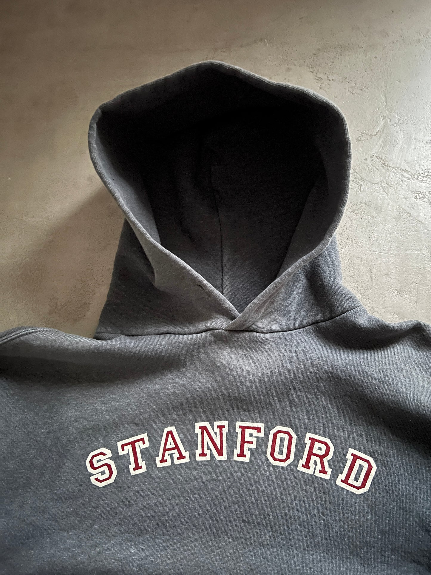 GREY RUSSELL STANFORD HOODIE - 1990S - M