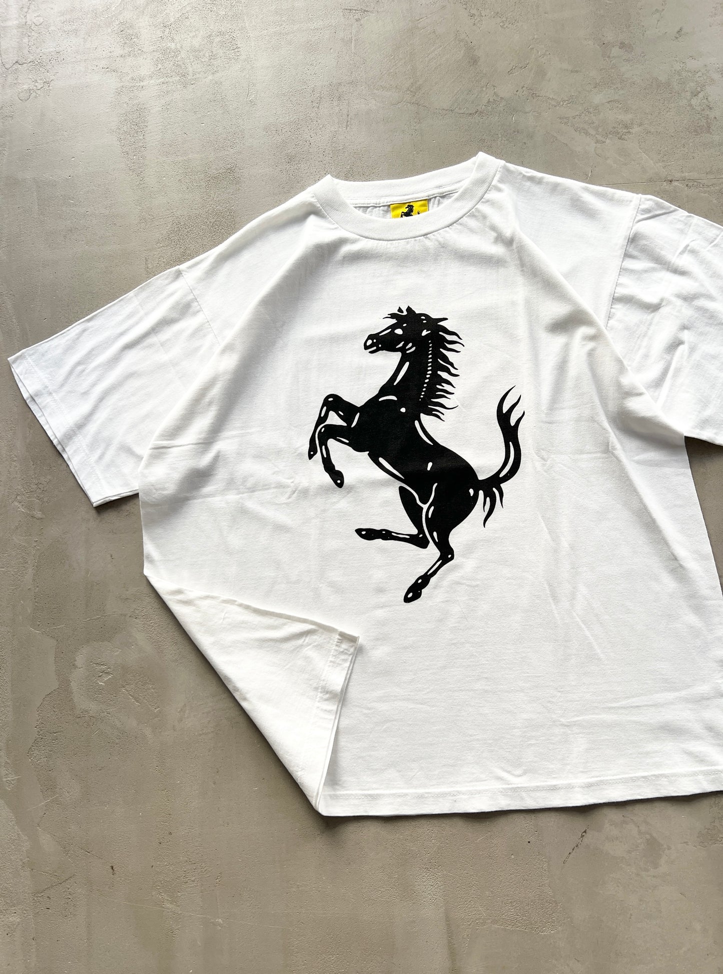 WHITE FERRARI TEE - 1990S - XL