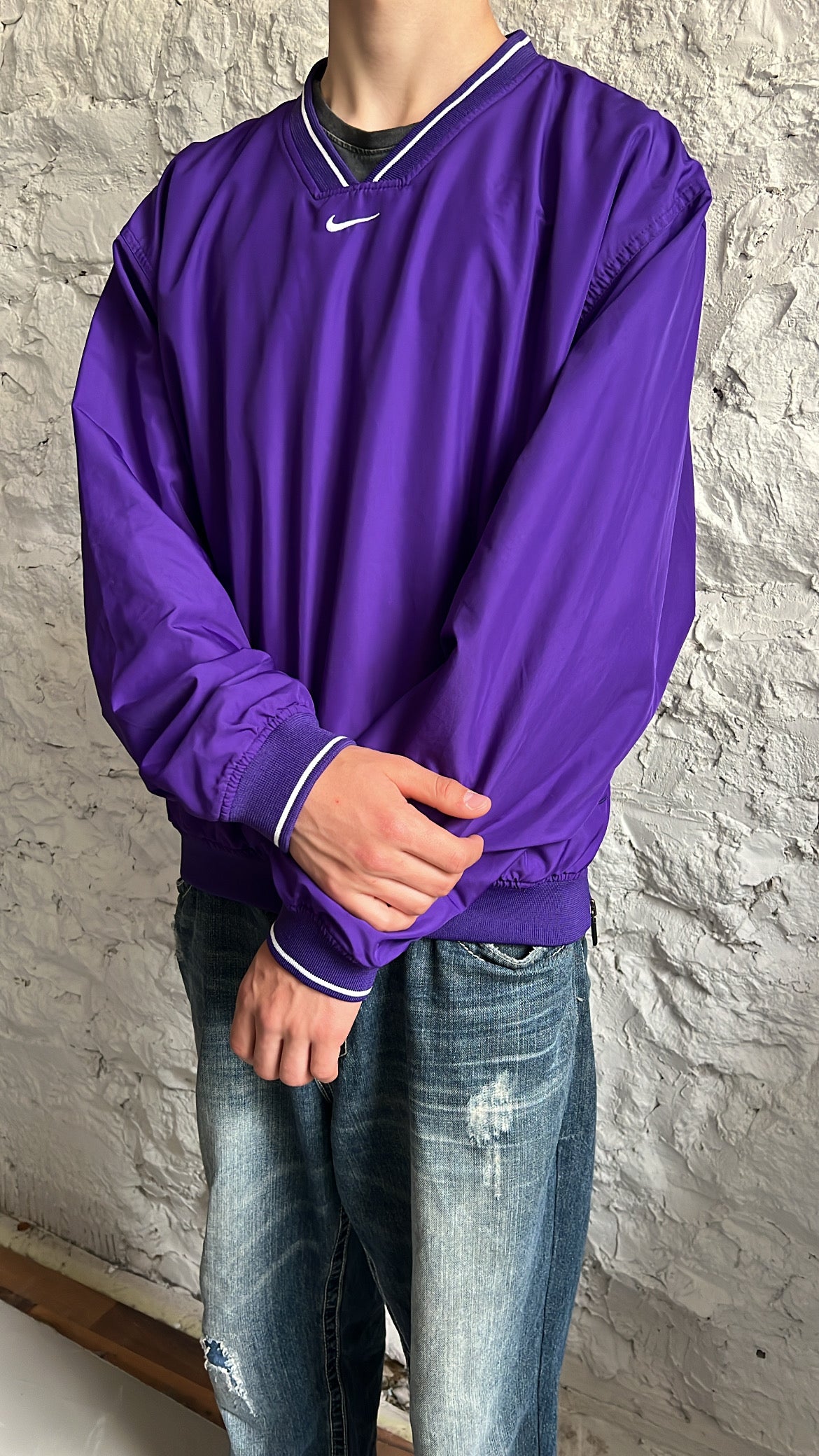 PURPLE NIKE SWEATER - 1990S - S