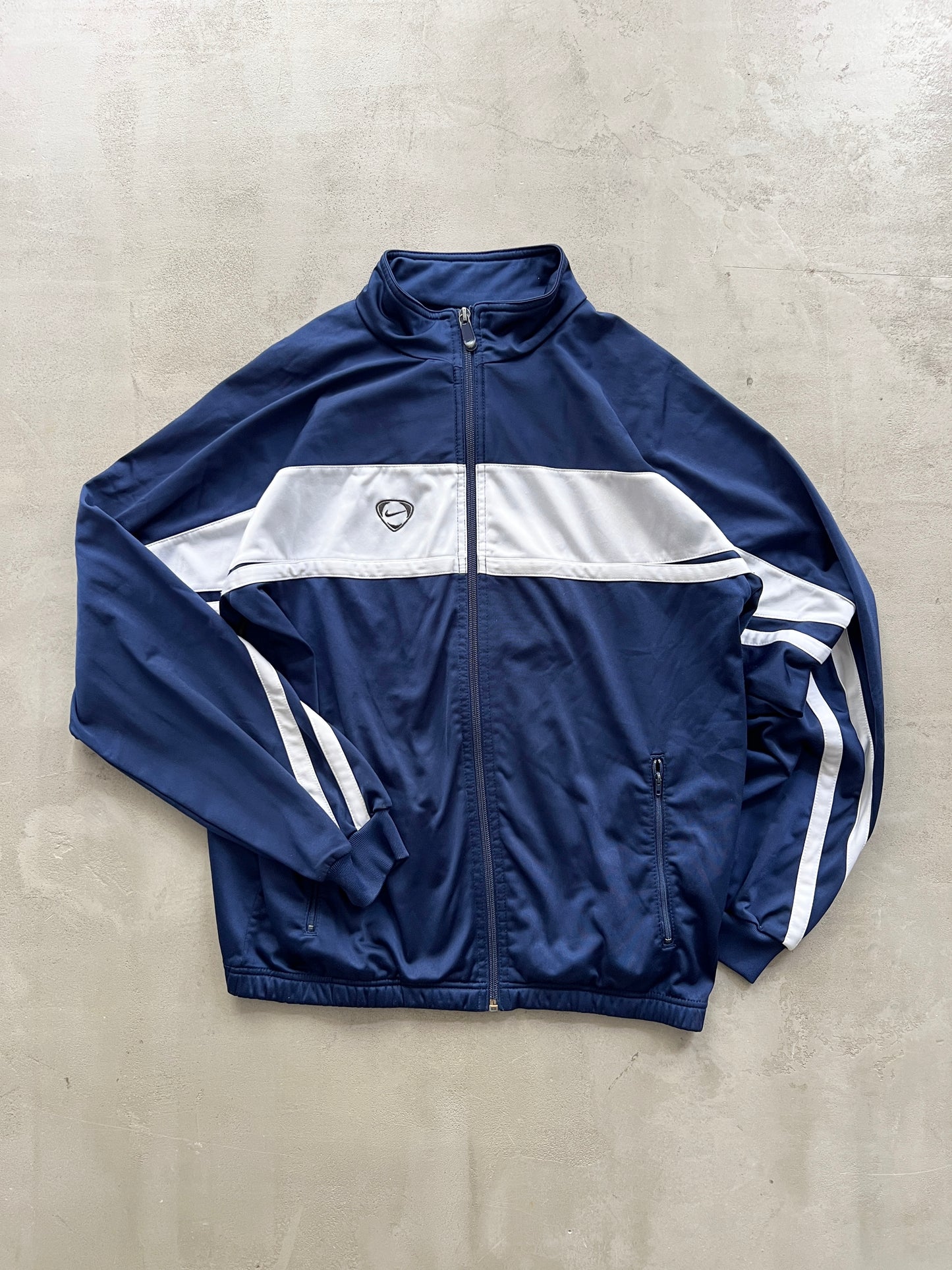 NAVY NIKE TRACK JACKET - 2000S - S