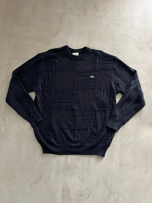 NAVY LACOSTE KNIT SWEATER - 2000S - L