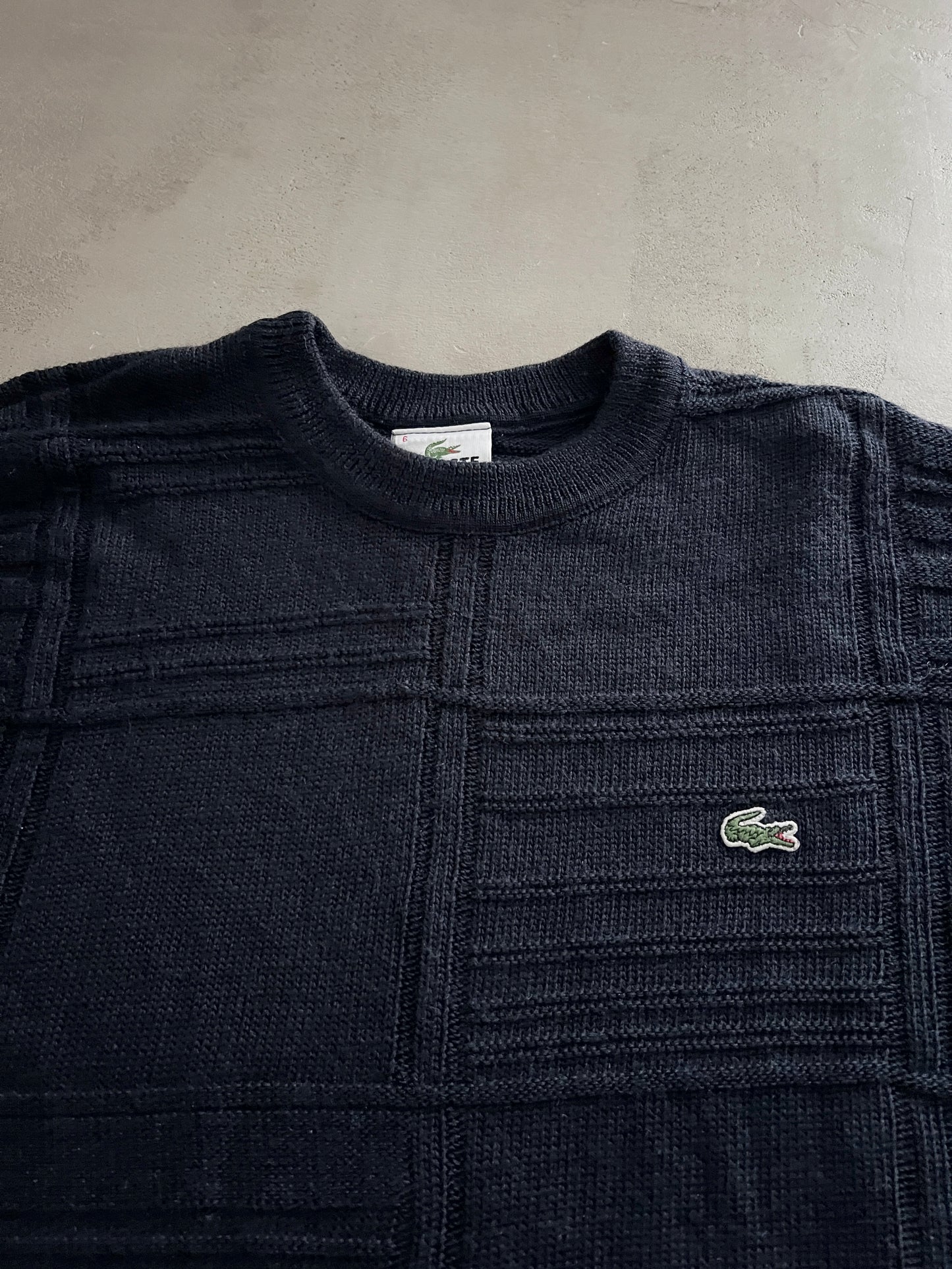 NAVY LACOSTE KNIT SWEATER - 2000S - L