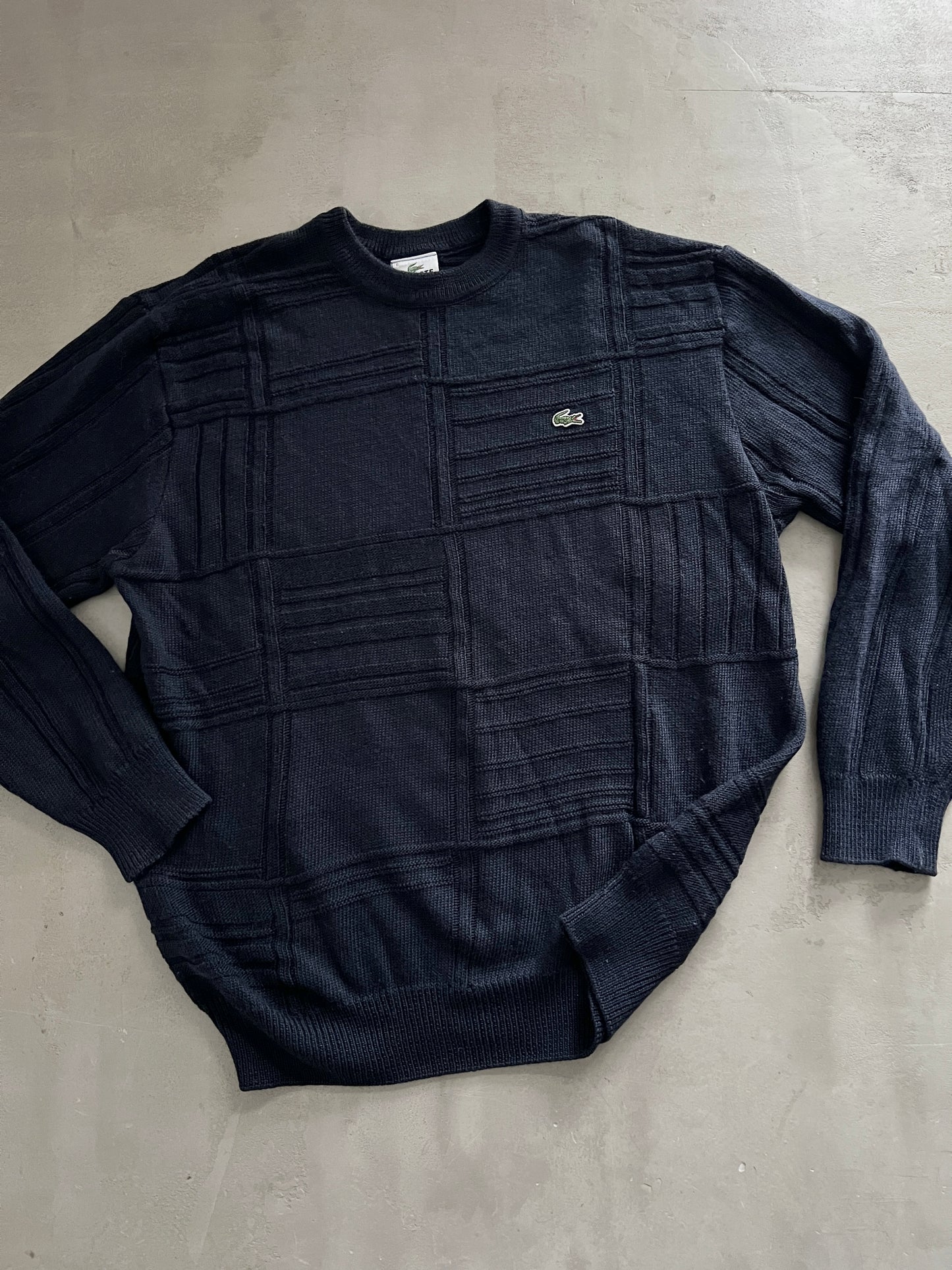 NAVY LACOSTE KNIT SWEATER - 2000S - L