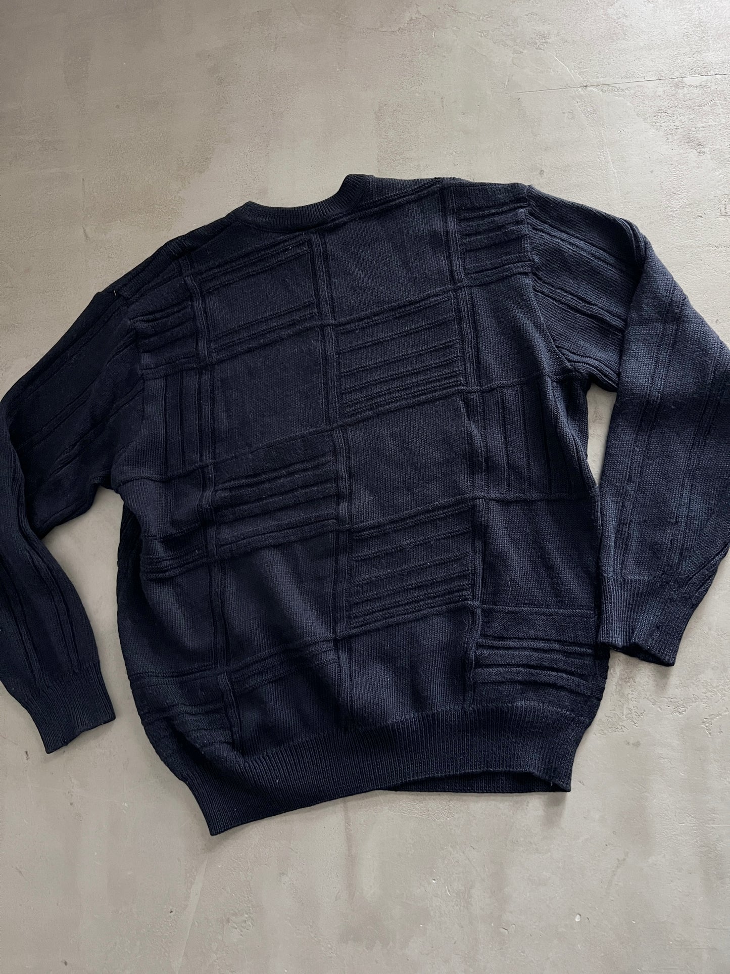 NAVY LACOSTE KNIT SWEATER - 2000S - L