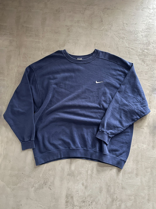 FADED NAVY NIKE SWEATER - 1990S - XXL