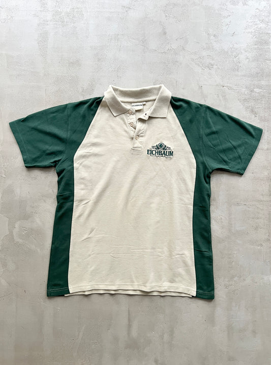 BEIGE/GREEN EICHBAUM POLO - 1990S - L