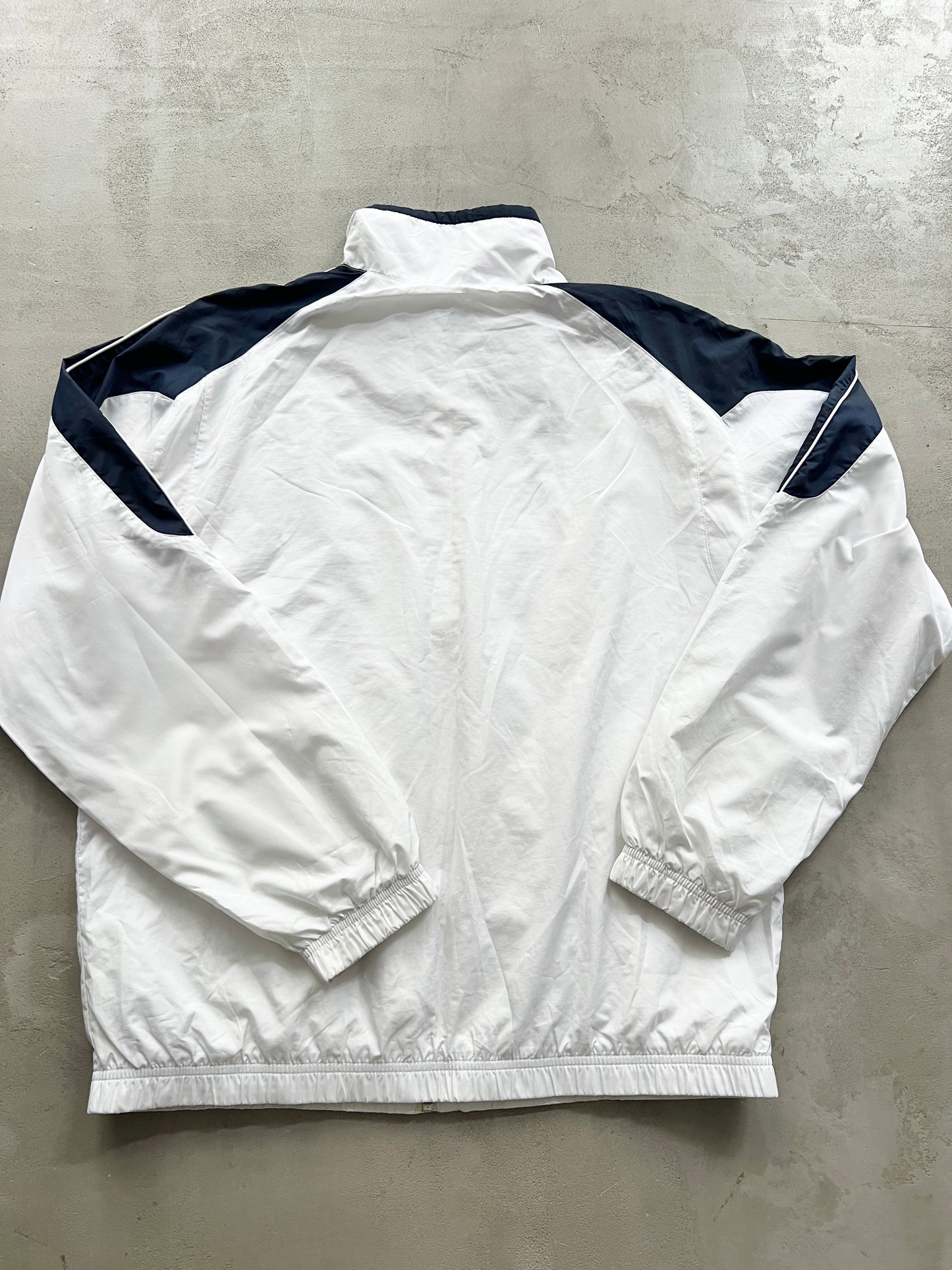 WHITE/NAVY NIKE TRACK JACKET - 2000S - L/M