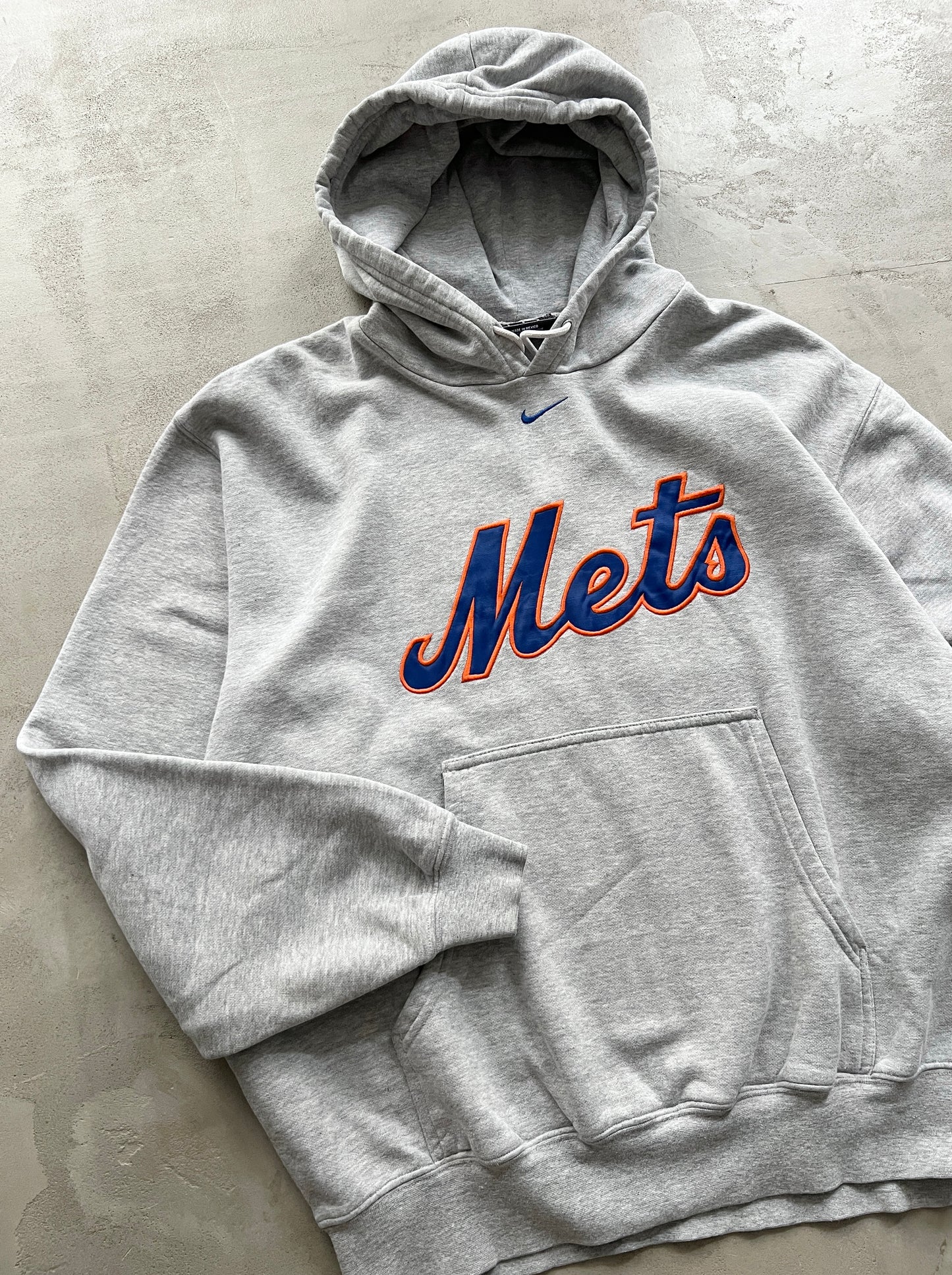 GREY NEW YORK METS HOODIE - 1990S - BOXY L