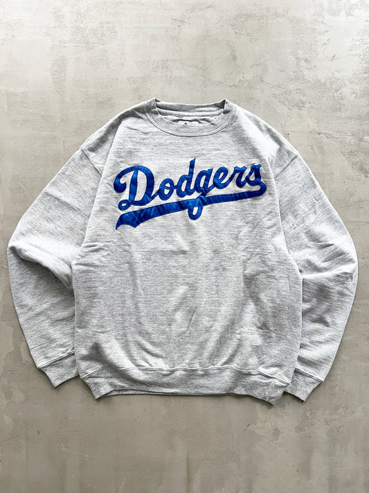 GREY LA DODGERS SWEATER - 1990S - L