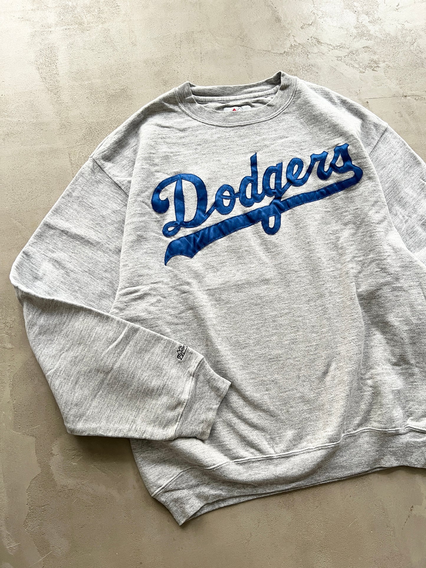 GREY LA DODGERS SWEATER - 1990S - L