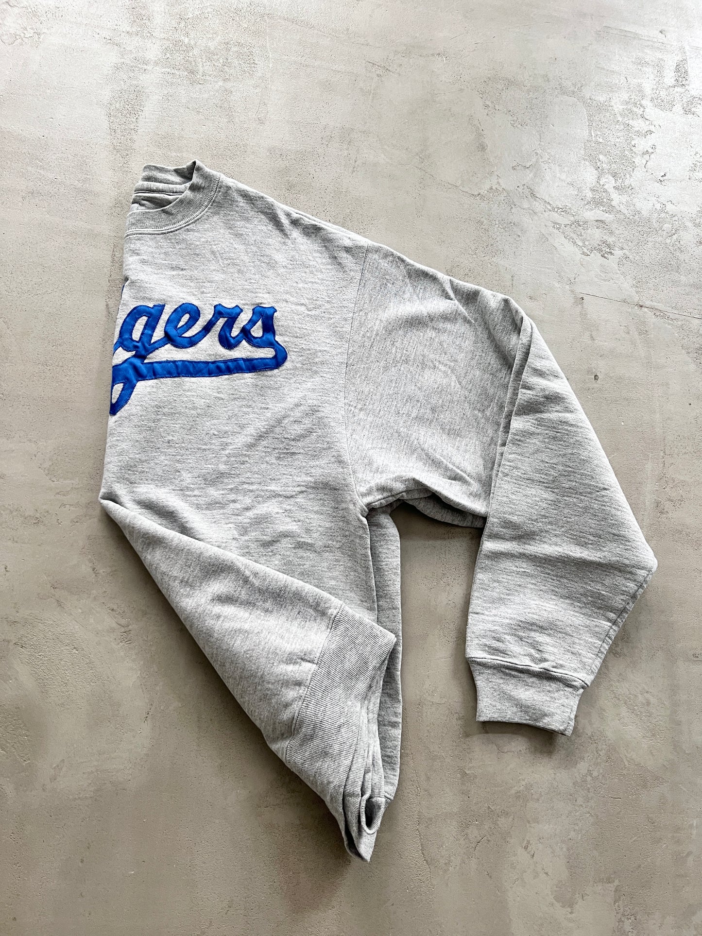 GREY LA DODGERS SWEATER - 1990S - L