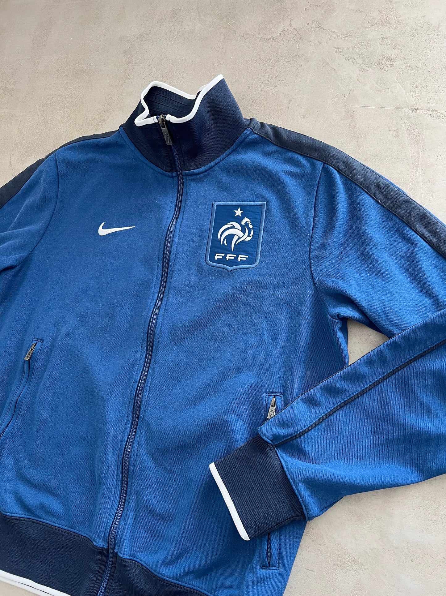 NAVY/WHITE FRANCE TRACK JACKET - 2000S - M