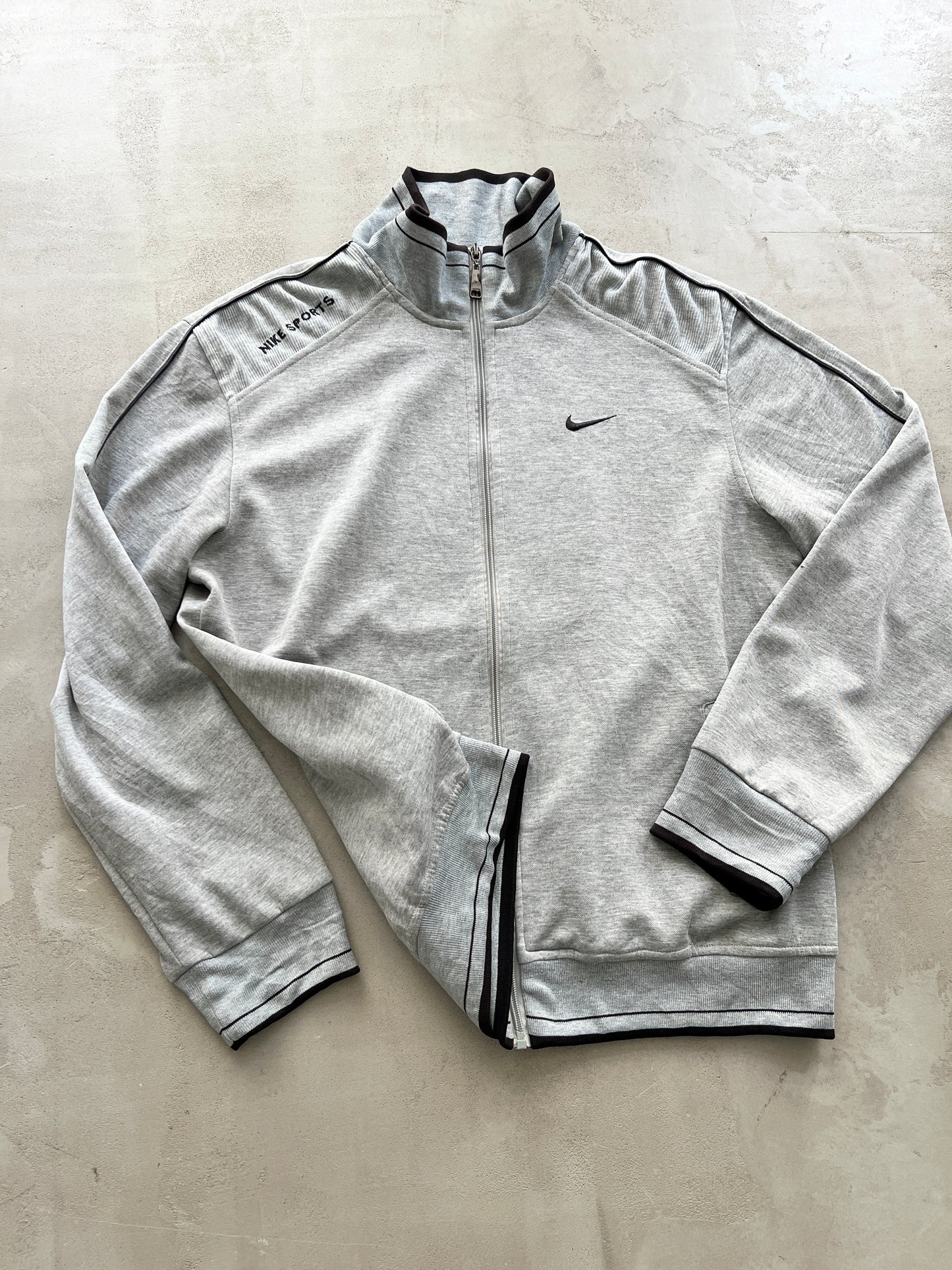 GREY NIKE TRACK JACKET - 2000S - M/L