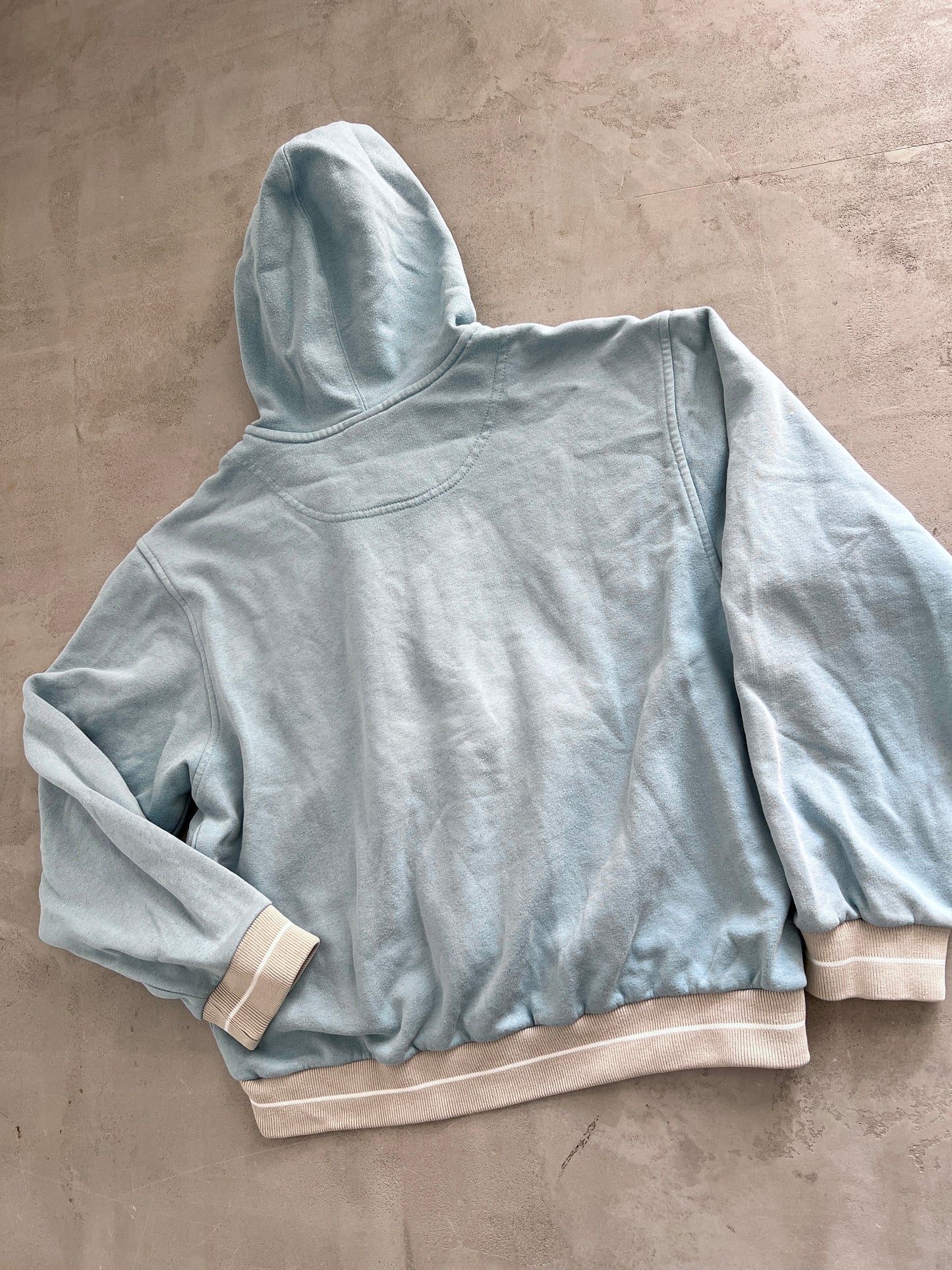 BABY BLUE NIKE ZIP UP HOODIE - 2000S - XS