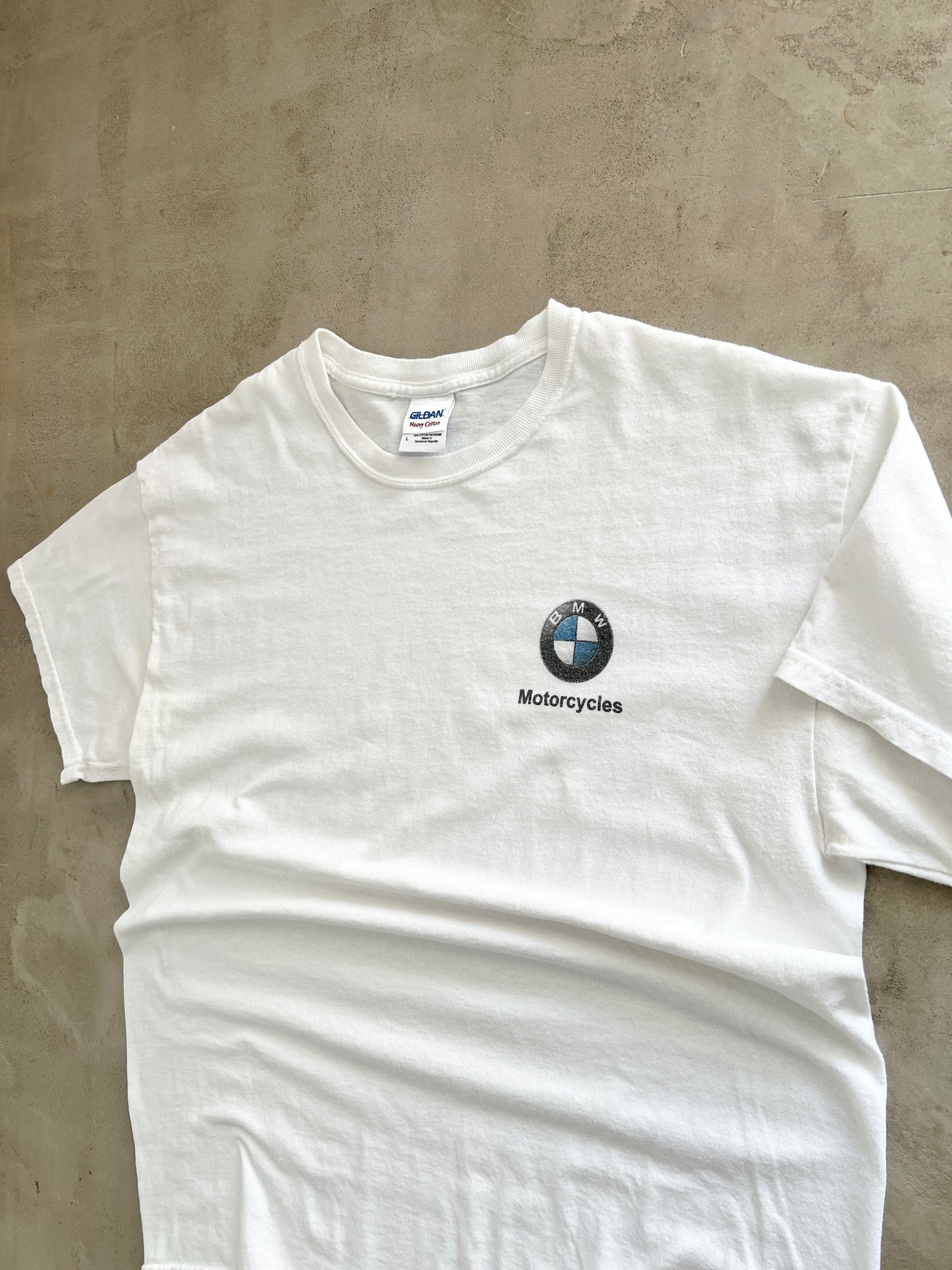 WHITE BMW MOTORCYCLES TEE - 2000S - L/XL