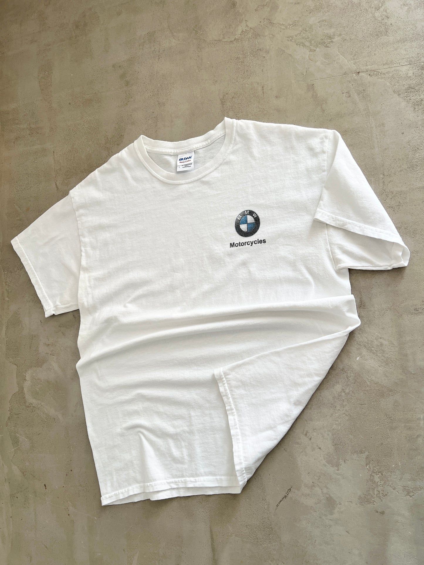 WHITE BMW MOTORCYCLES TEE - 2000S - L/XL