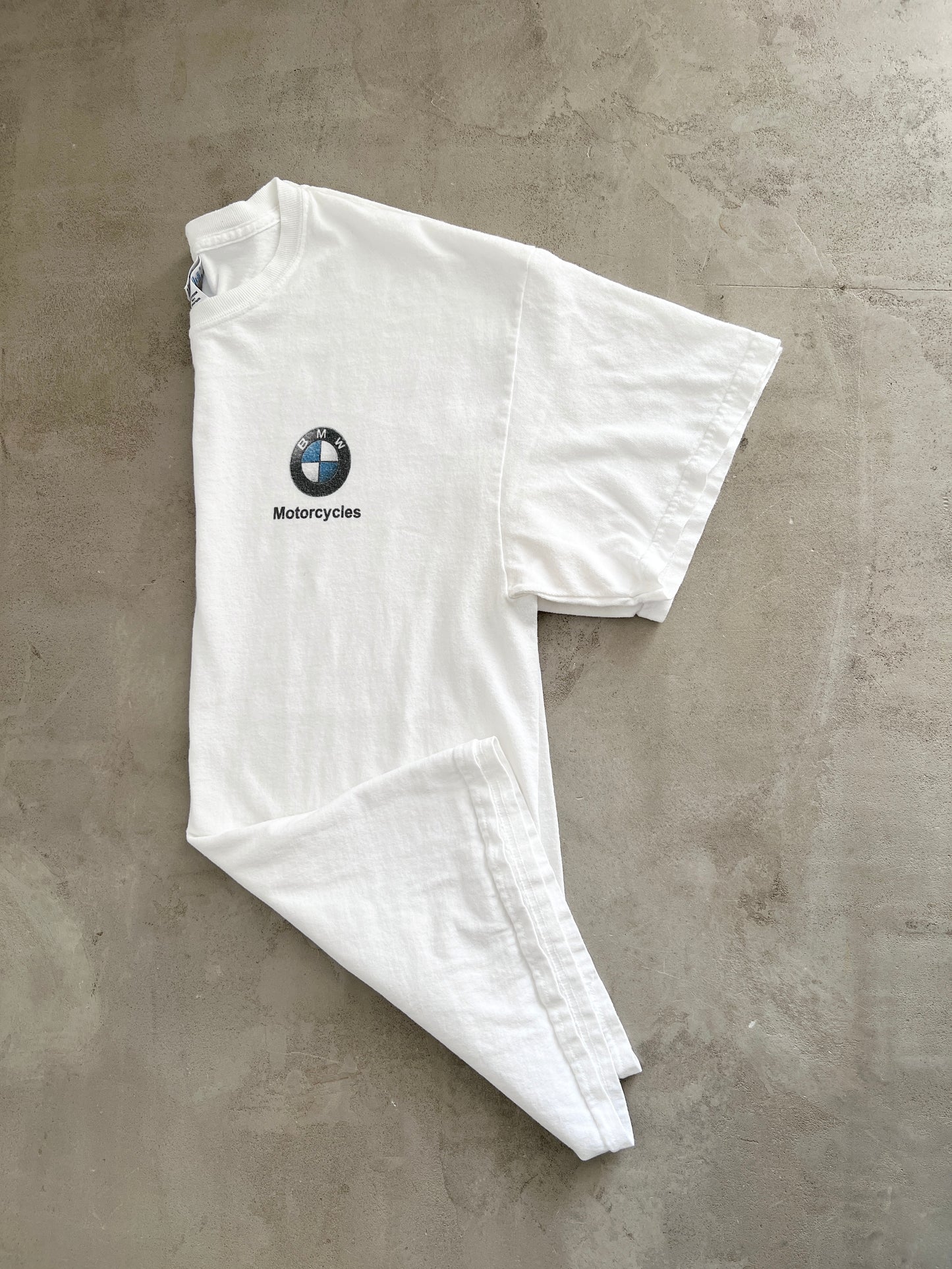 WHITE BMW MOTORCYCLES TEE - 2000S - L/XL