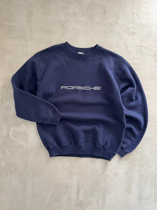 NAVY PORSCHE SWEATER - 1990S - M