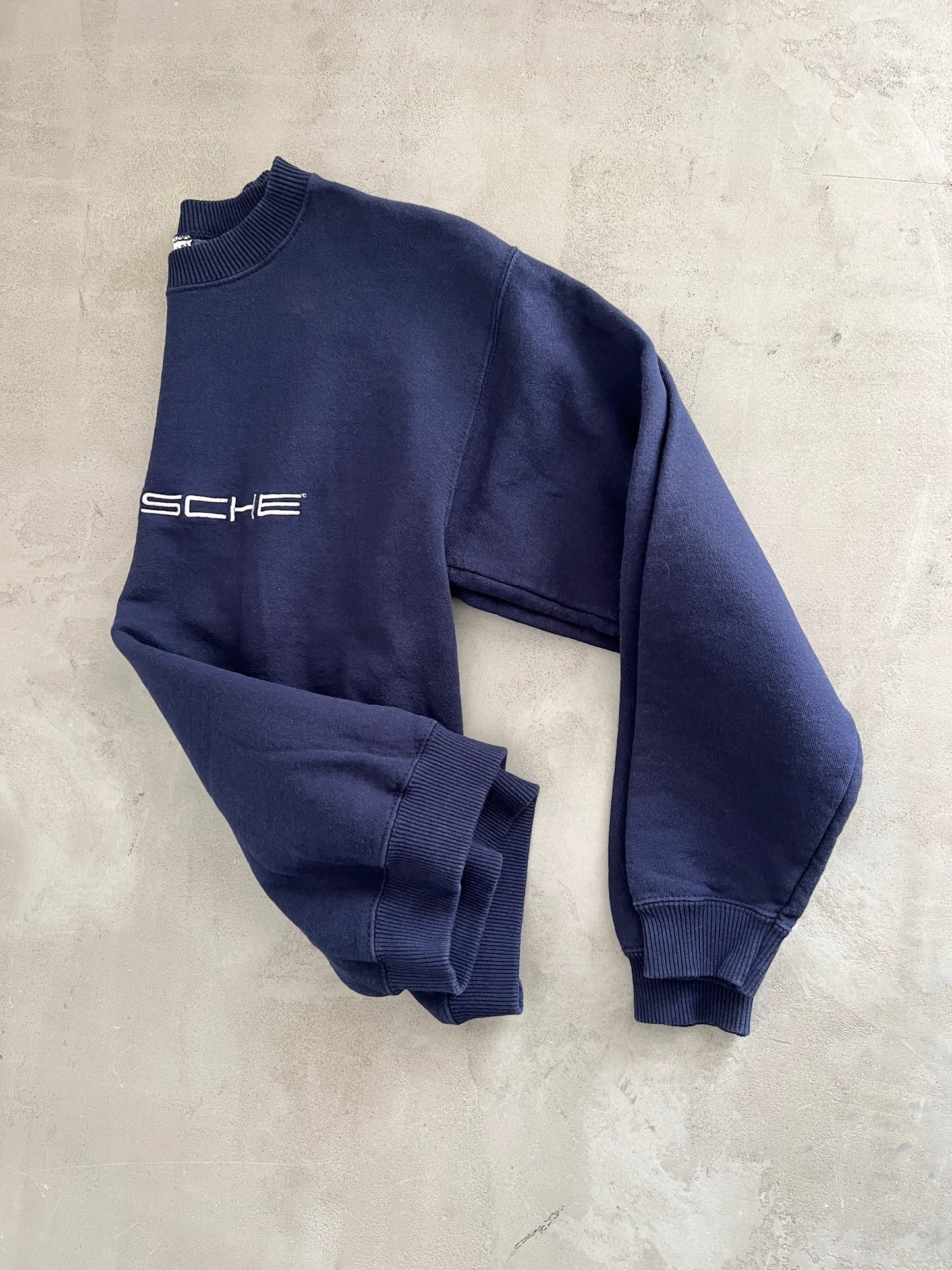 NAVY PORSCHE SWEATER - 1990S - M