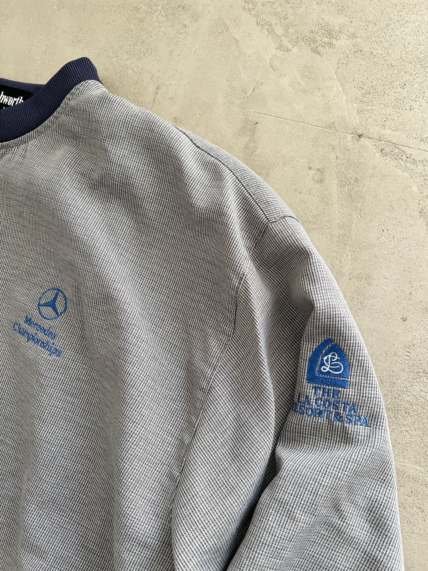 GREY/NAVY MERCEDES BENZ RACING LONGSLEEVE - 1990S - L/M