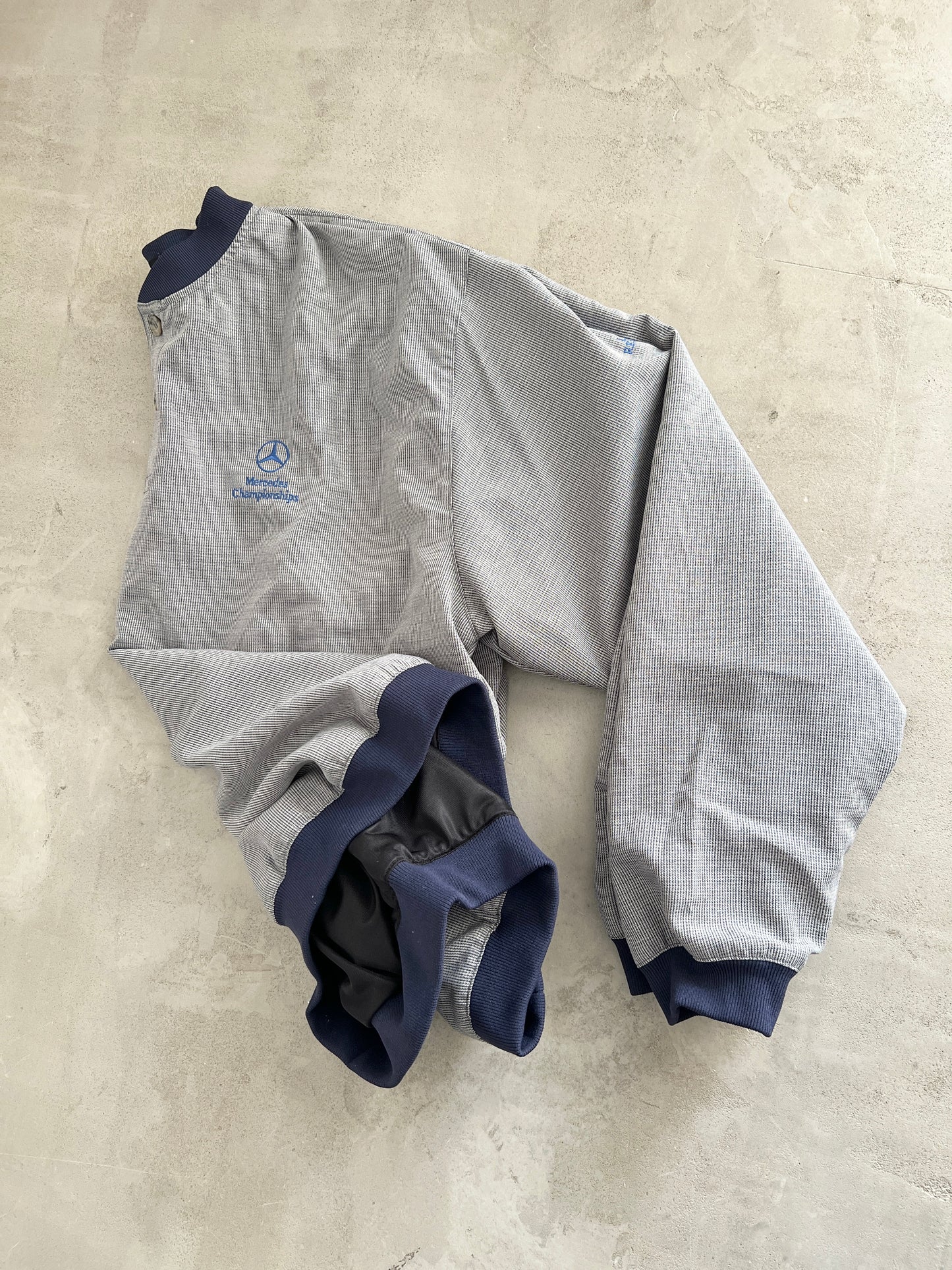 GREY/NAVY MERCEDES BENZ RACING LONGSLEEVE - 1990S - L/M