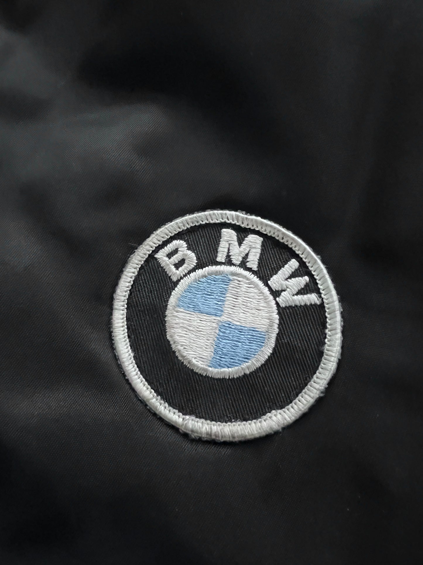 BLACK BMW BOMBER JACKET - 1990S - L/M