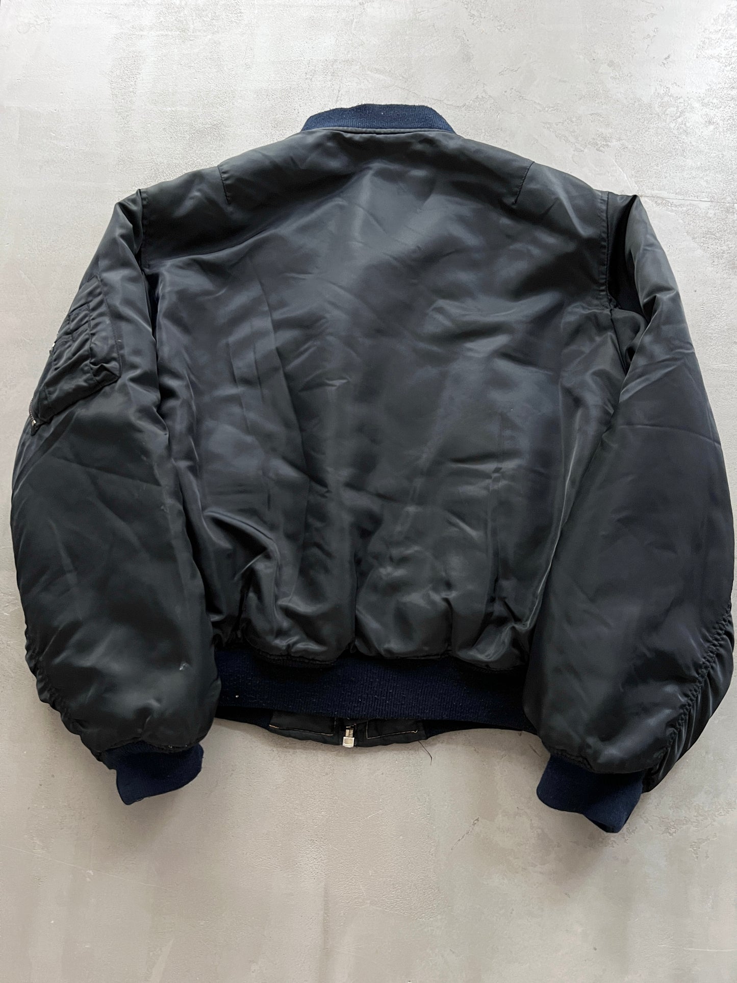 BLACK BMW BOMBER JACKET - 1990S - L/M